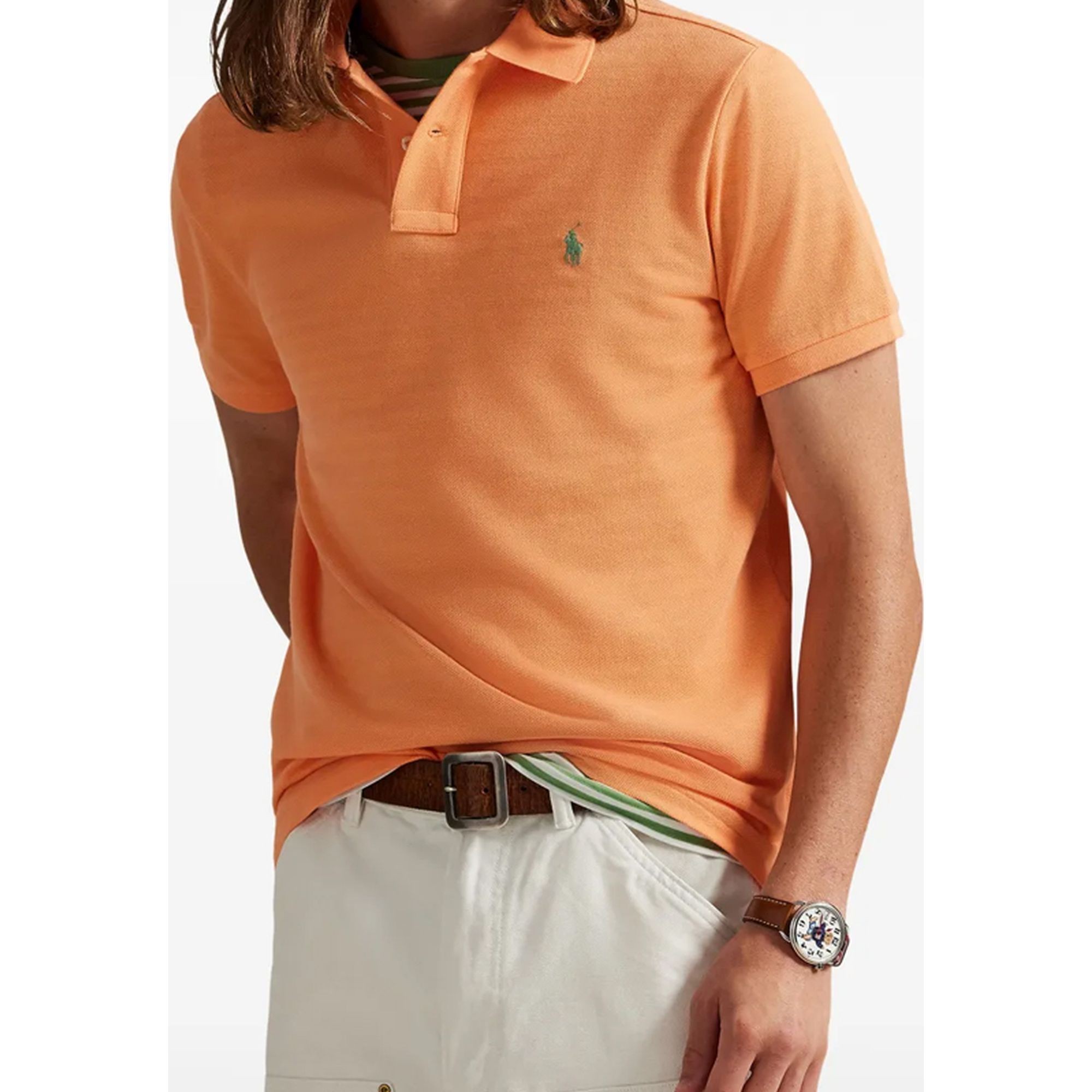 POLO RALPH LAUREN Polo marškiniai trumpos rank. vyrams, Oranžinė, Sskccmslm1-short sleeve-knit 2