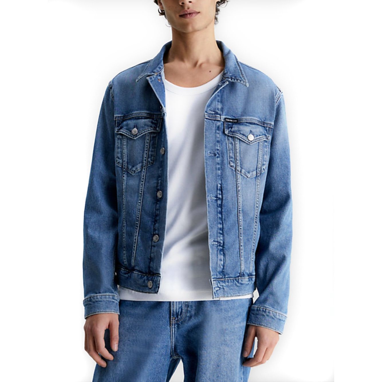 CALVIN KLEIN JEANS Džinsinis švarkas vyrams, Mėlyna, Modern essential denim jacket 2