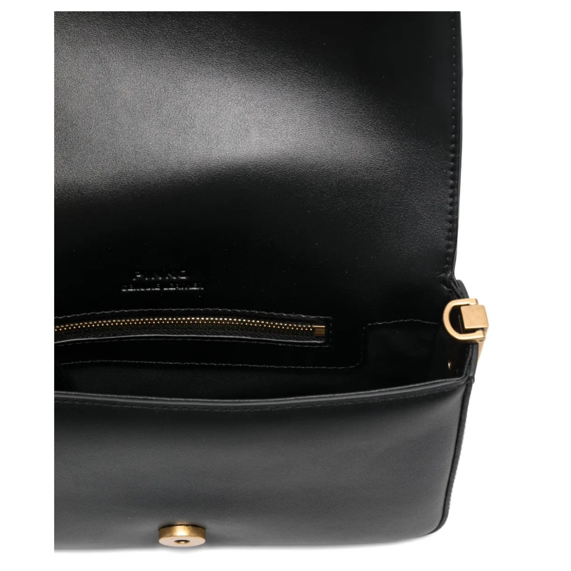 PINKO Rankinė per petį moterims, Juoda, Love one mini slouchy mb+charm 4