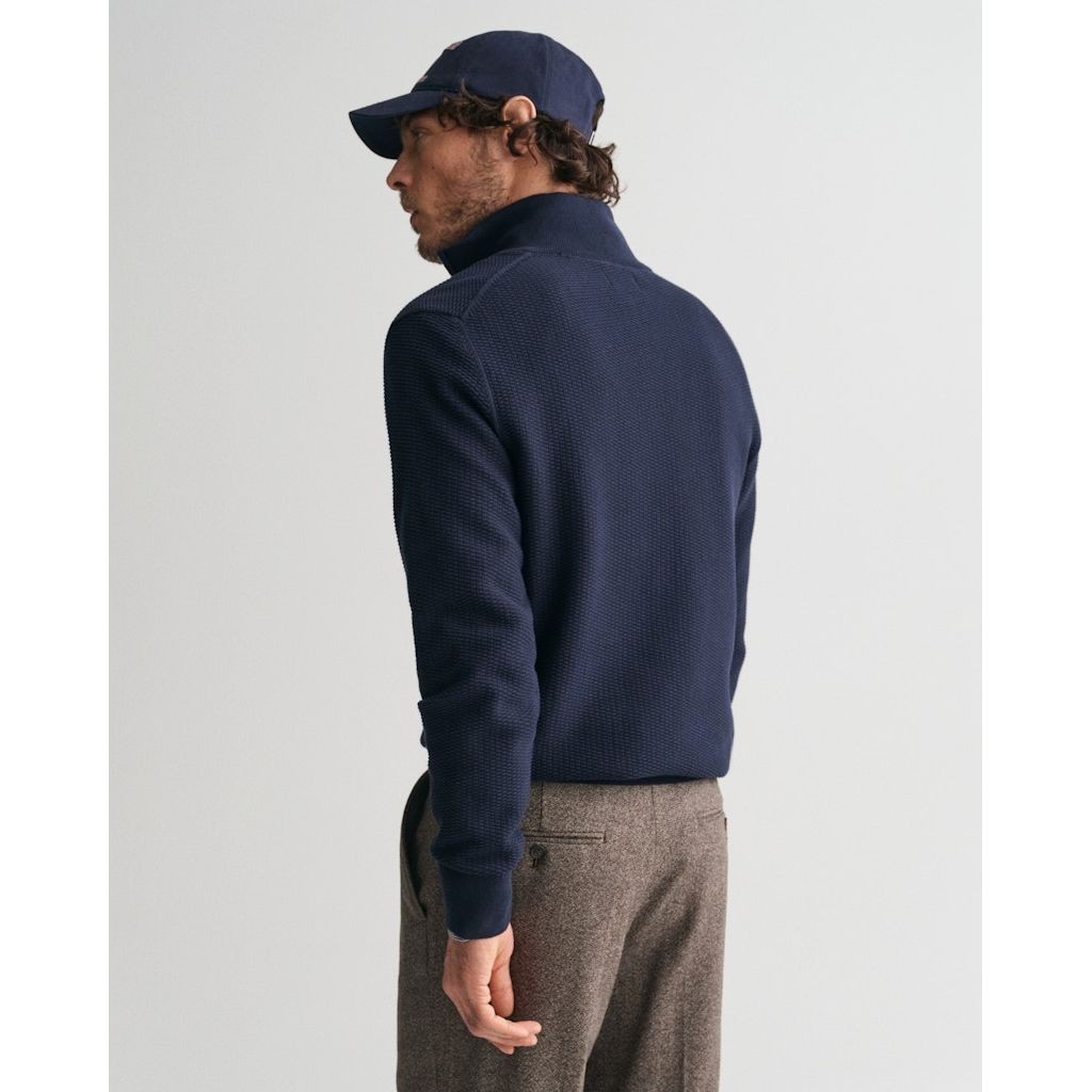 GANT Megztinis vyrams, Mėlyna, Cotton micro textured sweater 3