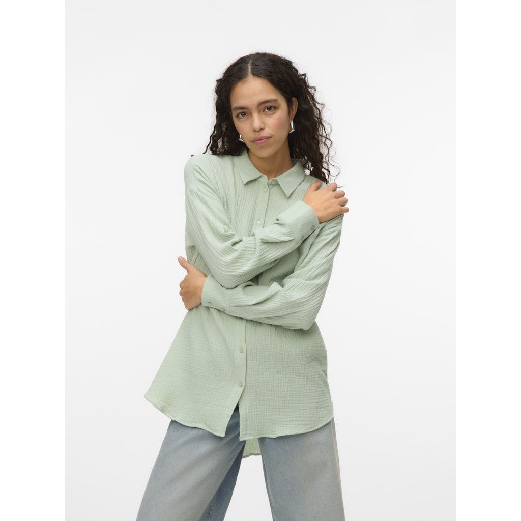 VERO MODA Marškiniai ilgomis rankovėmis moterims, Žalia, Natali loose shirt 2