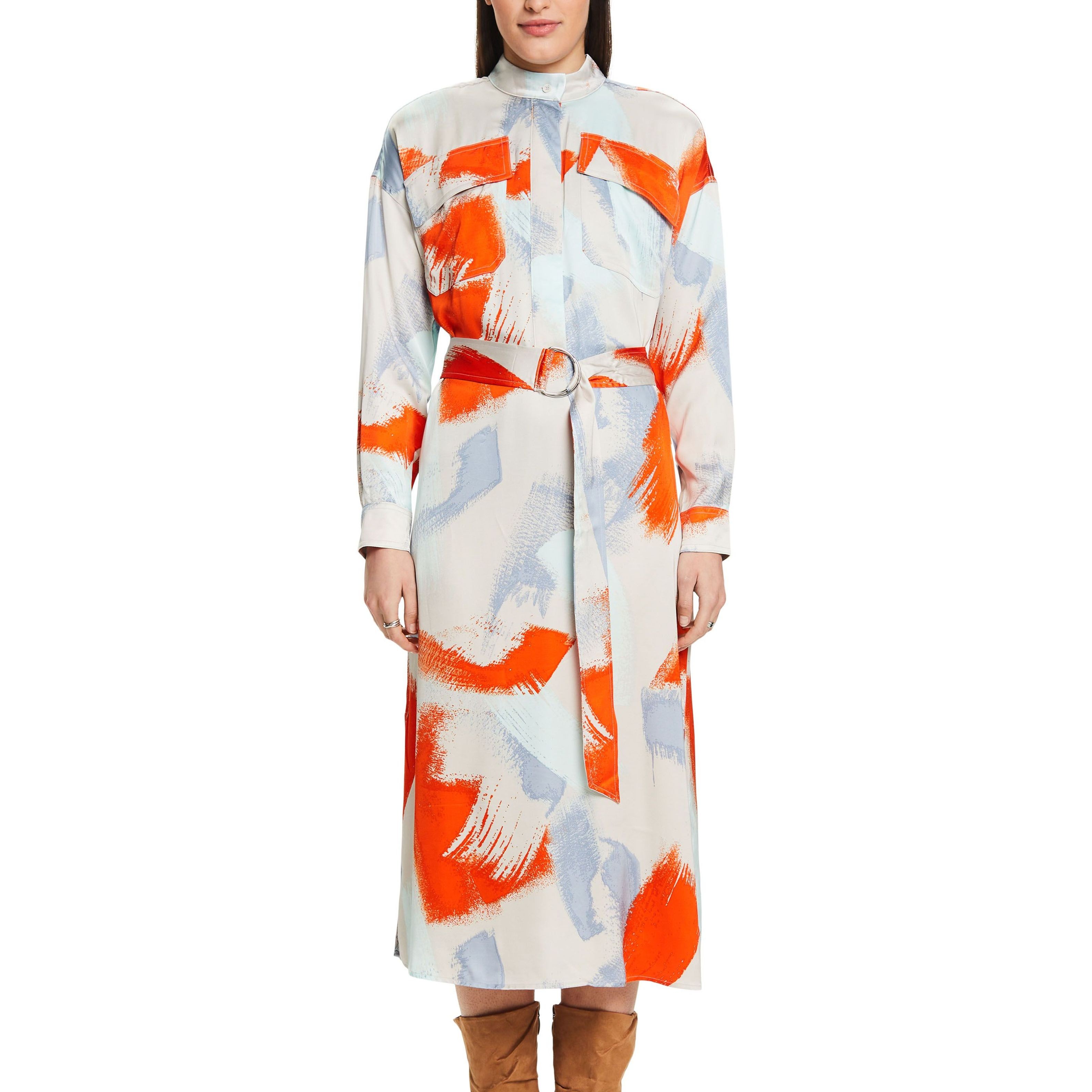 ESPRIT Midi suknelė moterims, Smėlio, F*SUS*sateen Midi dress 2