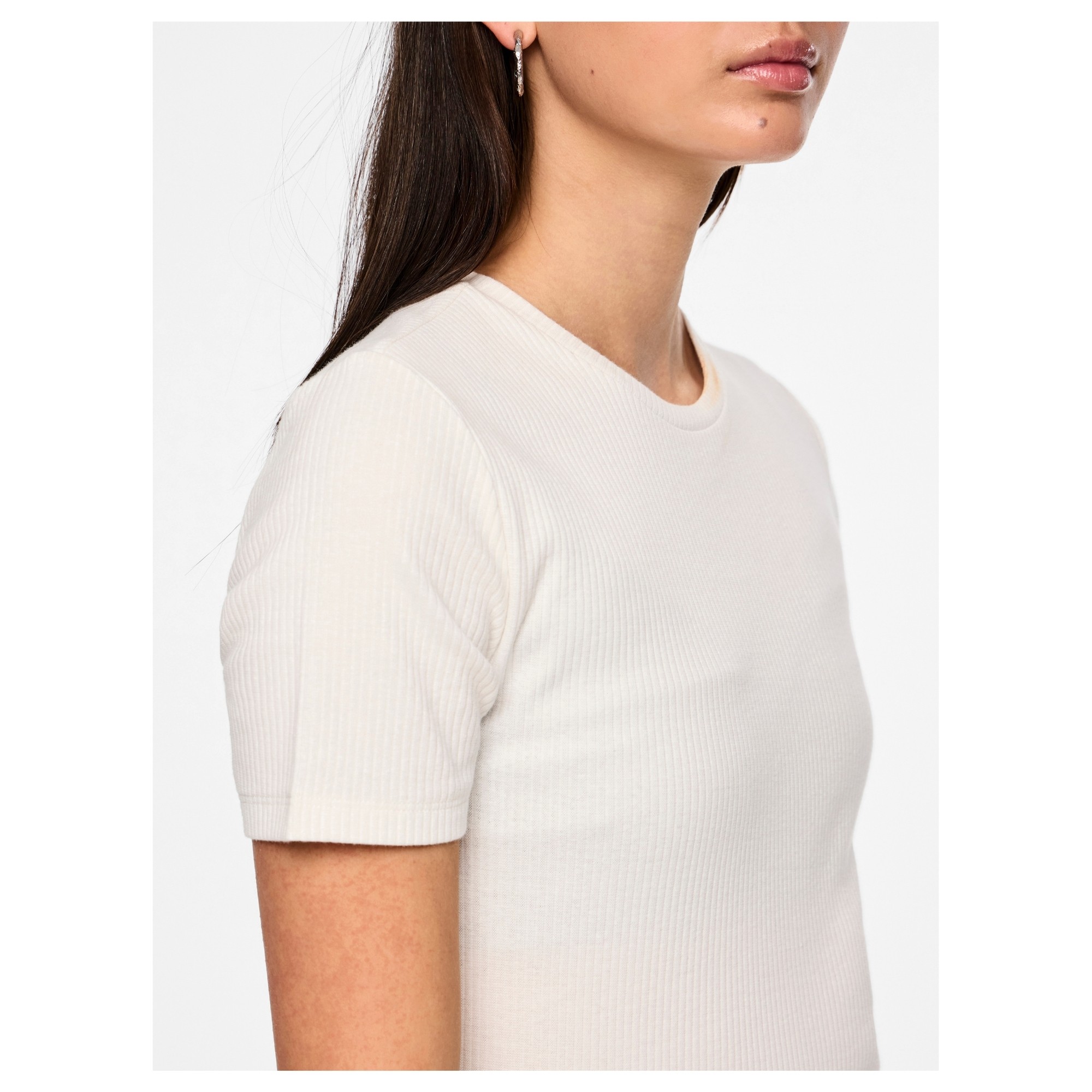 PIECES Marškinėliai moterims, Balta, Ruka 4