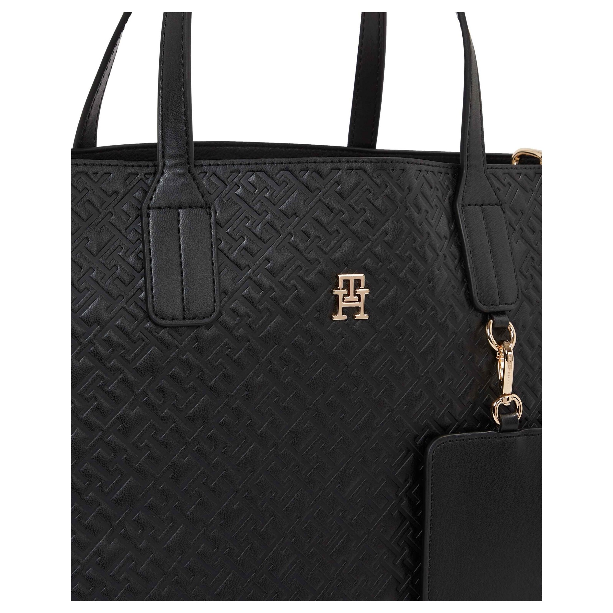 TOMMY HILFIGER Pirkinių krepšys moterims, Juoda, TH icon satchel mono 4