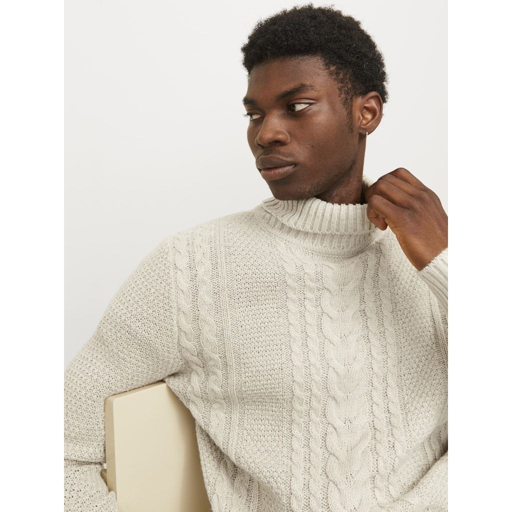 JACK & JONES Megztinis su kaklu vyrams, Balta, Craig knit roll neck 6