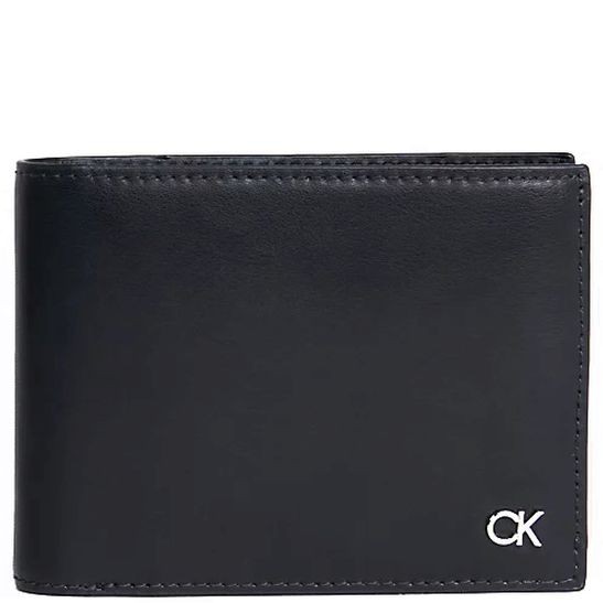 CALVIN KLEIN Piniginė vyrams, Juoda, Trifold 10cc w/coin wallets 1