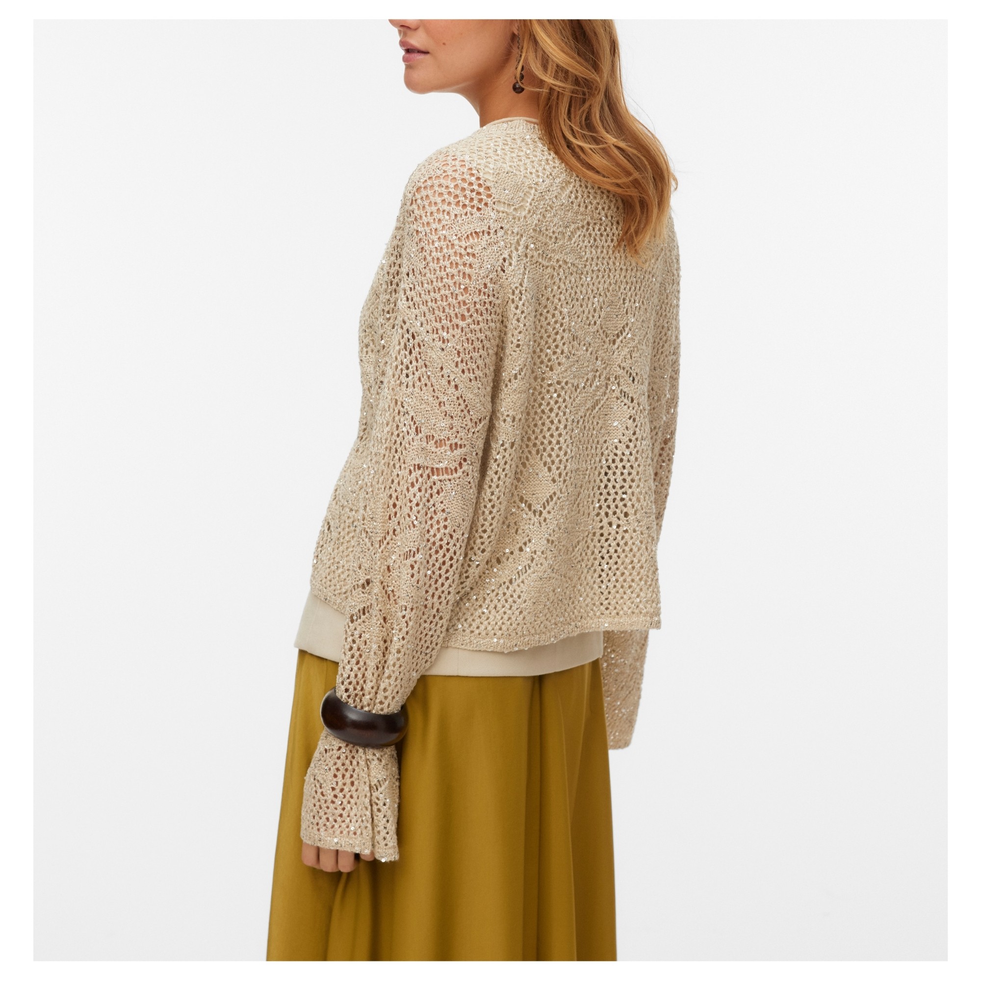 VERO MODA Megztinis moterims, Smėlio, Leilani 2