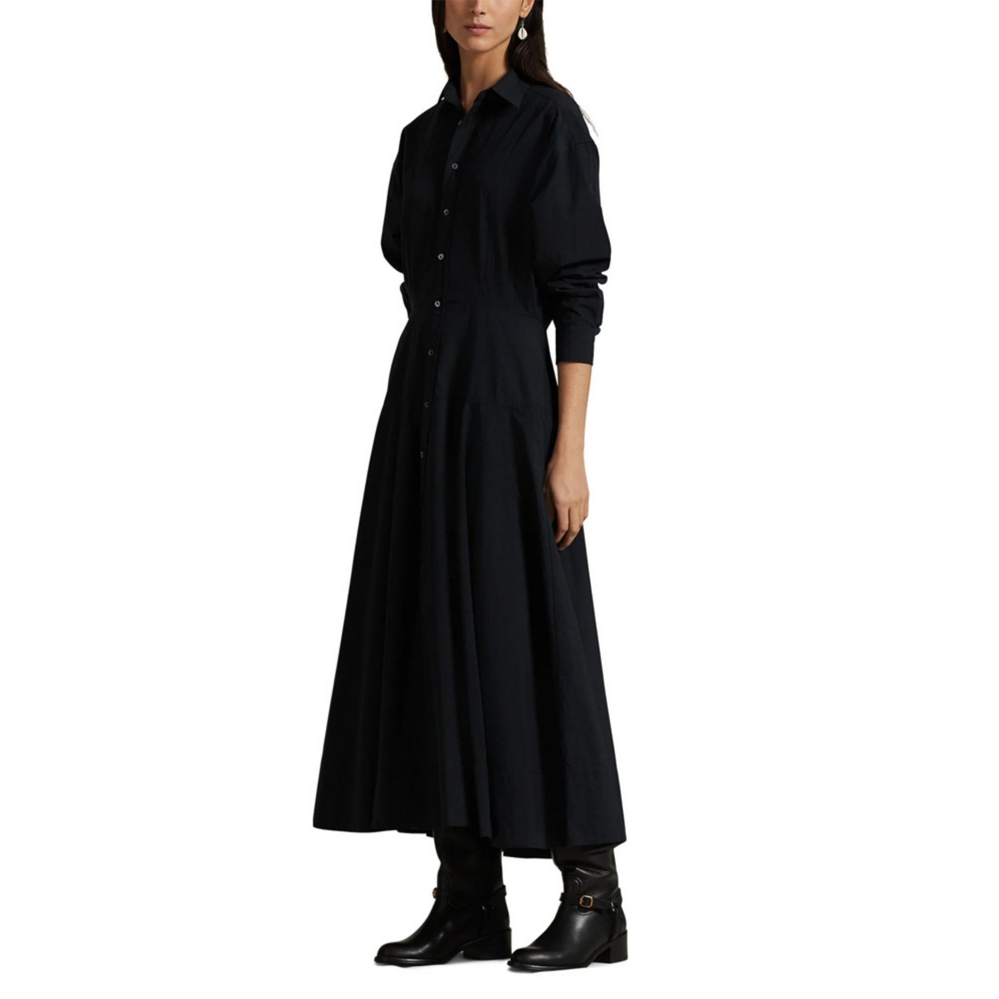 POLO RALPH LAUREN Midi suknelė moterims, Juoda, Shirt dress dresses 2