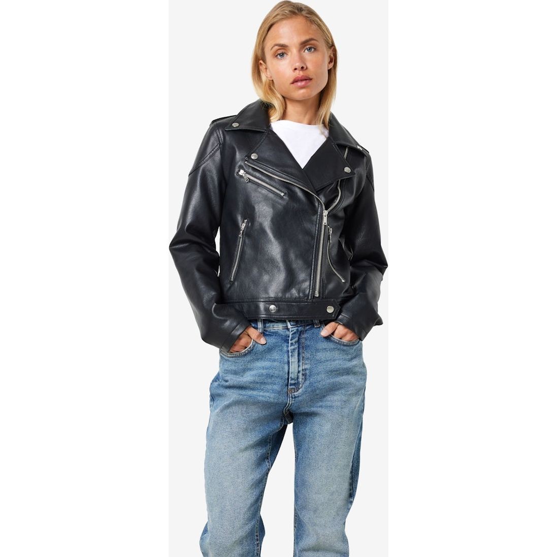 NOISY MAY Striukė moterims, Juoda, NMROLLO L/S JACKET N 3