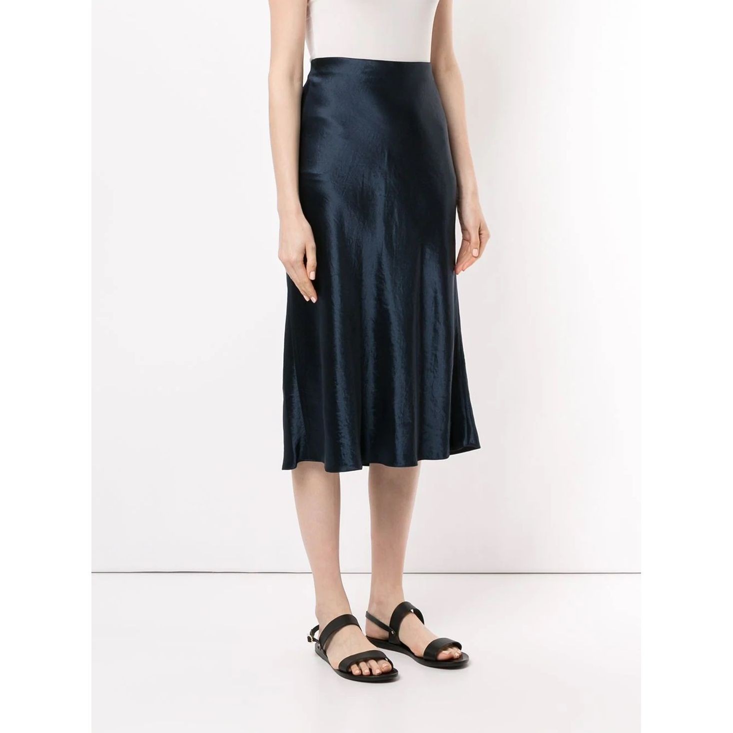 VINCE Midi sijonas moterims, Mėlyna, Slip skirt 2