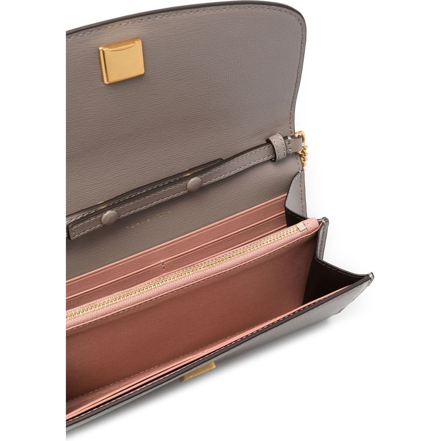 TORY BURCH Piniginė moterims, Pilka, Robinson chain wallet 3