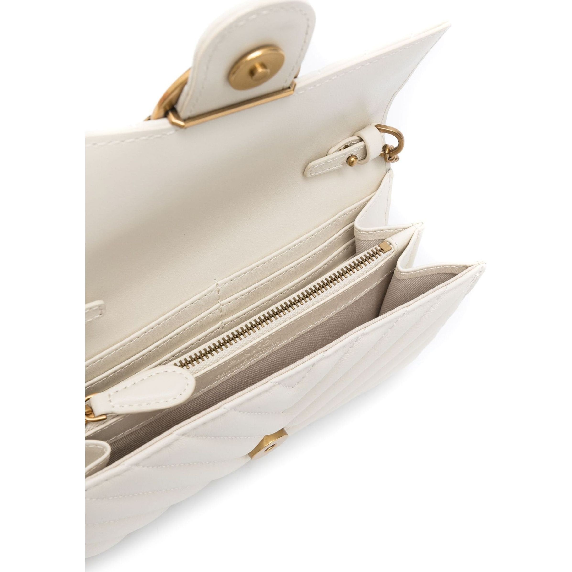 PINKO Rankinė per petį moterims, Balta, Mini love crossbody bag 4