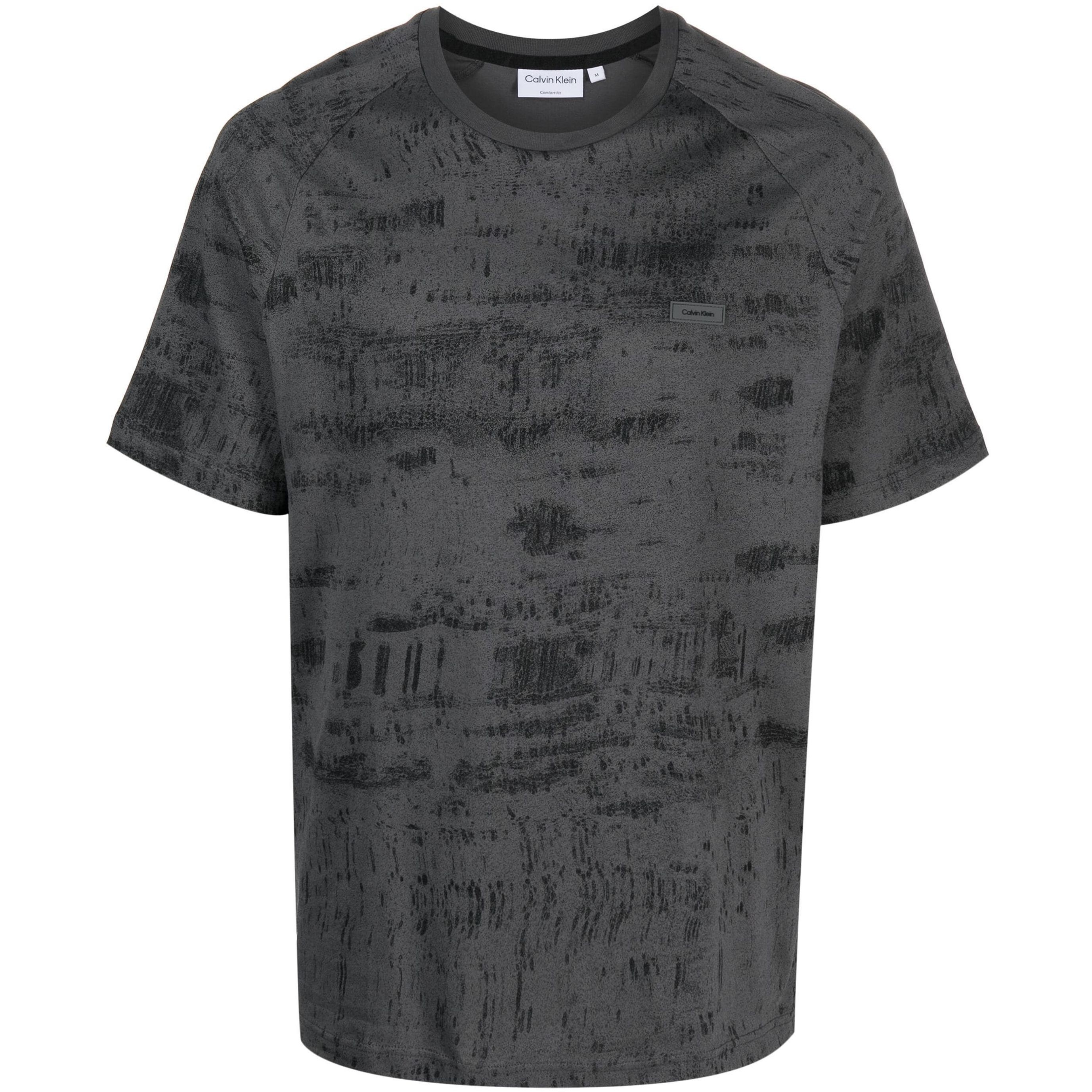 CALVIN KLEIN Marškinėliai trump. rankovėmis vyrams, Pilka, Concrete aop t-shirt 1