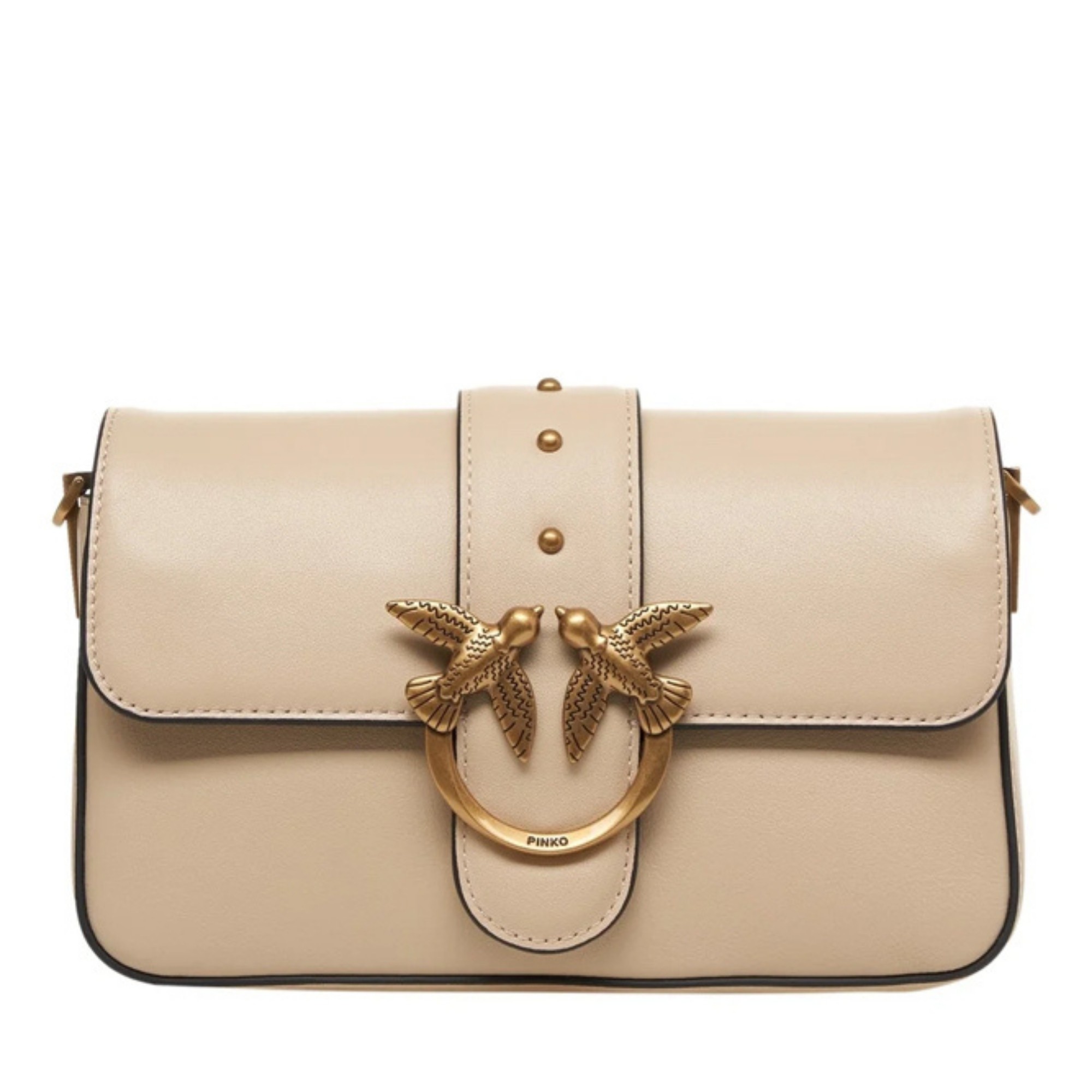 PINKO Rankinė per petį moterims, Smėlio, Love one mini shoulder bag 1