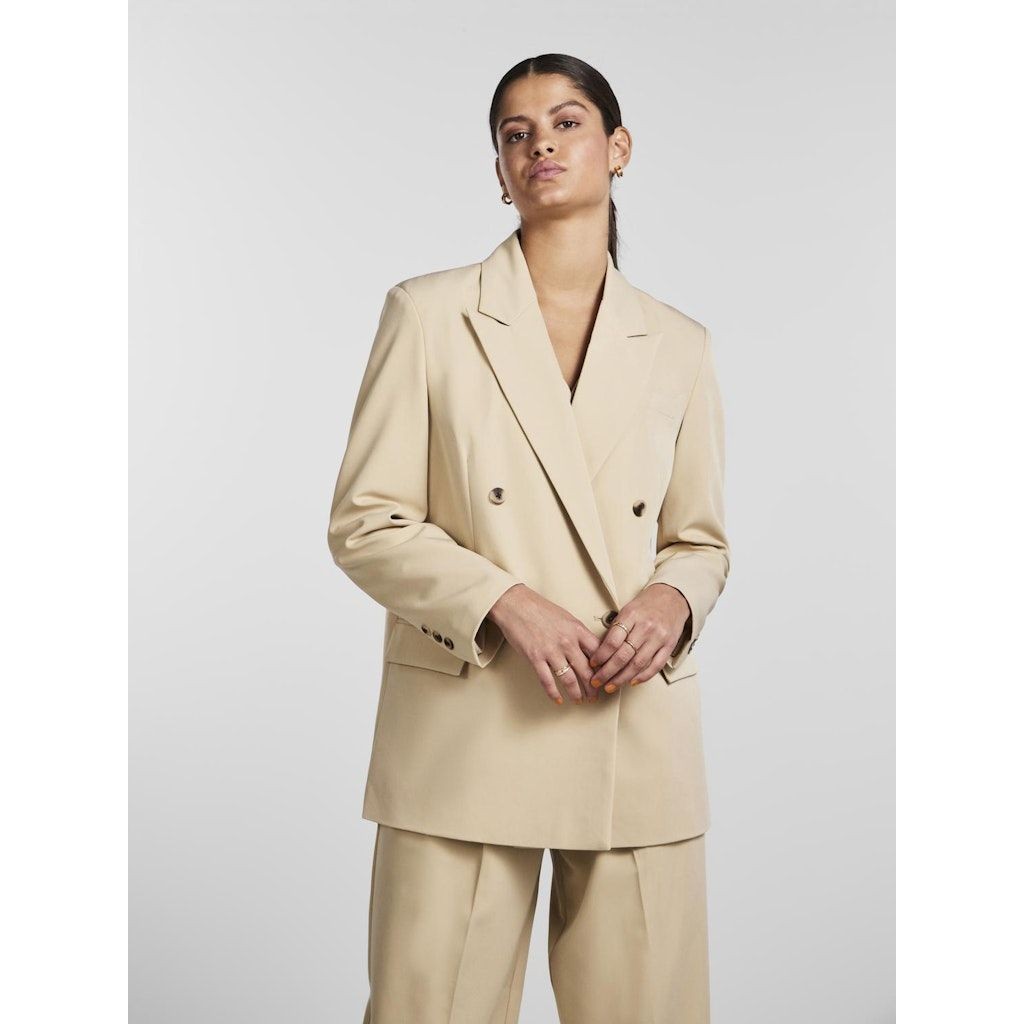 PIECES Švarkas moterims, Smėlio, PCKYZA OVERSIZED BLAZ 4