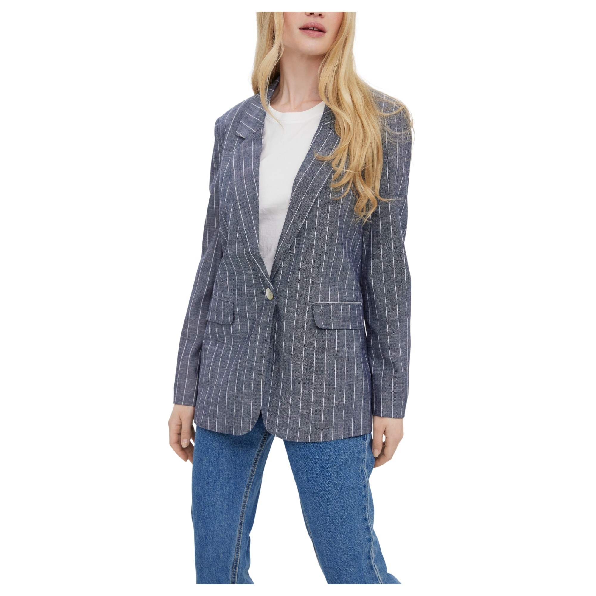 VERO MODA Švarkas moterims, Mėlyna, VMSERENA LS BLAZER TL 2