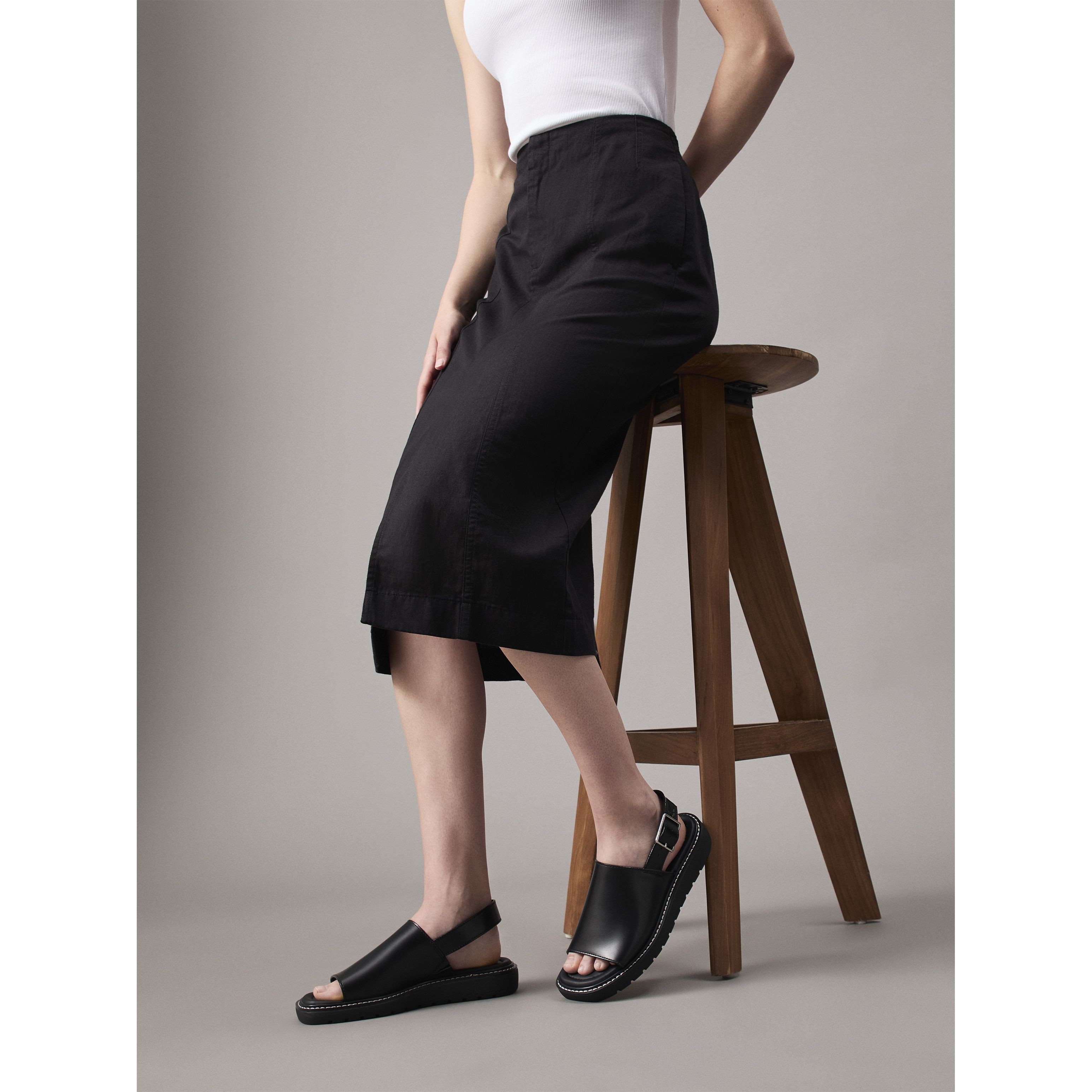 CALVIN KLEIN JEANS Basutės moterims, Juoda, Molded sandal 6