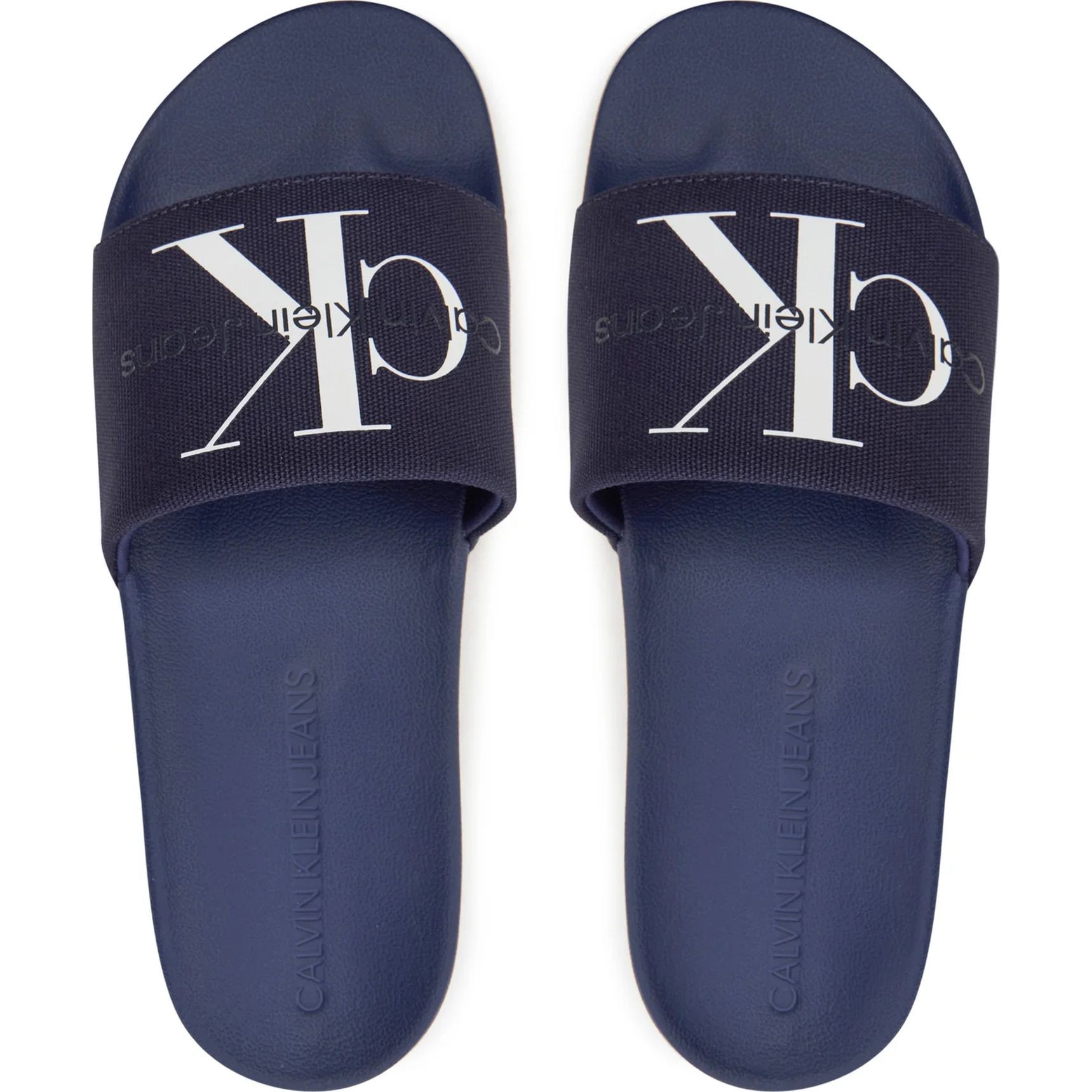 CALVIN KLEIN JEANS Pliažo šlepetės per pirštą vyrams, Mėlyna, SLIDE  CO 4