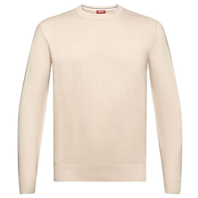 ESPRIT Megztinis vyrams, Smėlio, Crewneck Cotton Sweatshirt 1