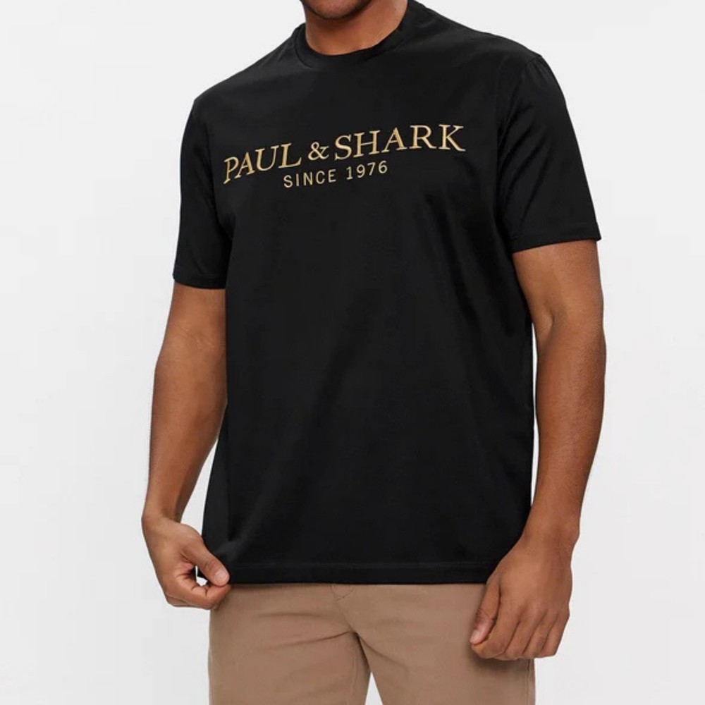 PAUL&SHARK Marškinėliai trump. rankovėmis vyrams, Juoda, T-shirt 1