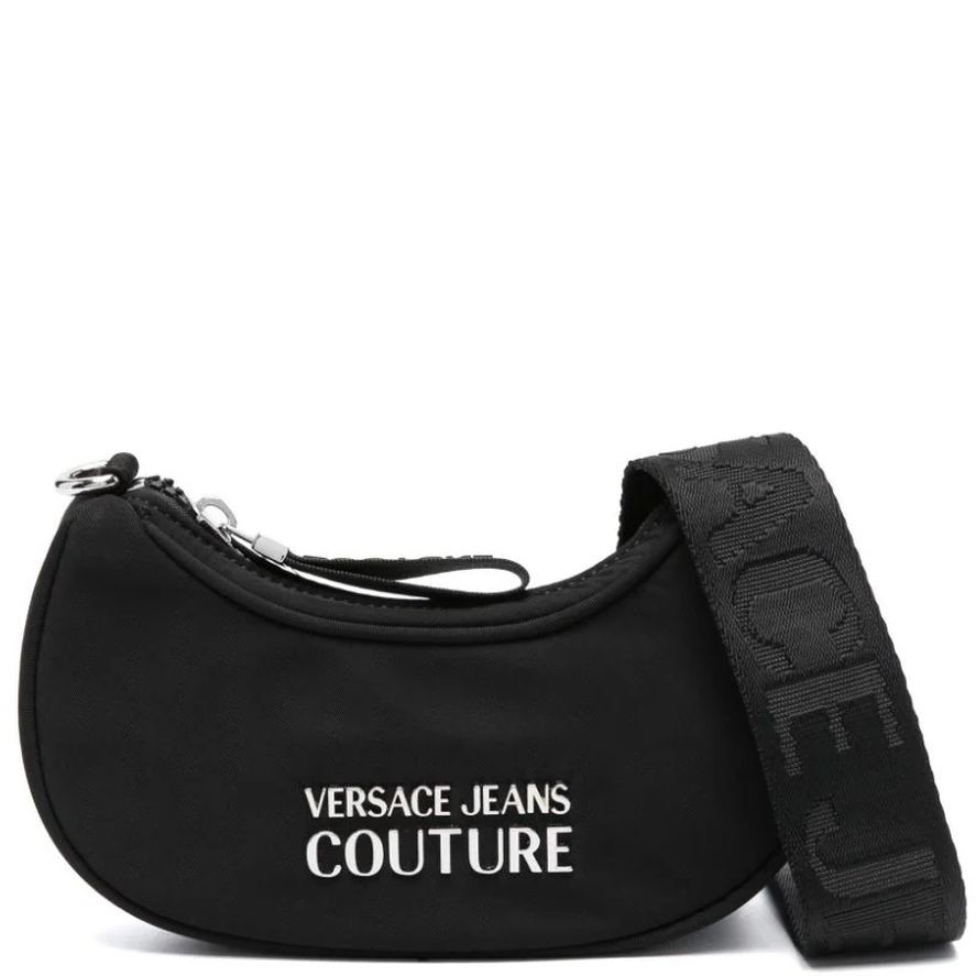 VERSACE JEANS CUTURE Rankinė, krepšys moterims, Juoda, Sporty logo  hobo bag 1