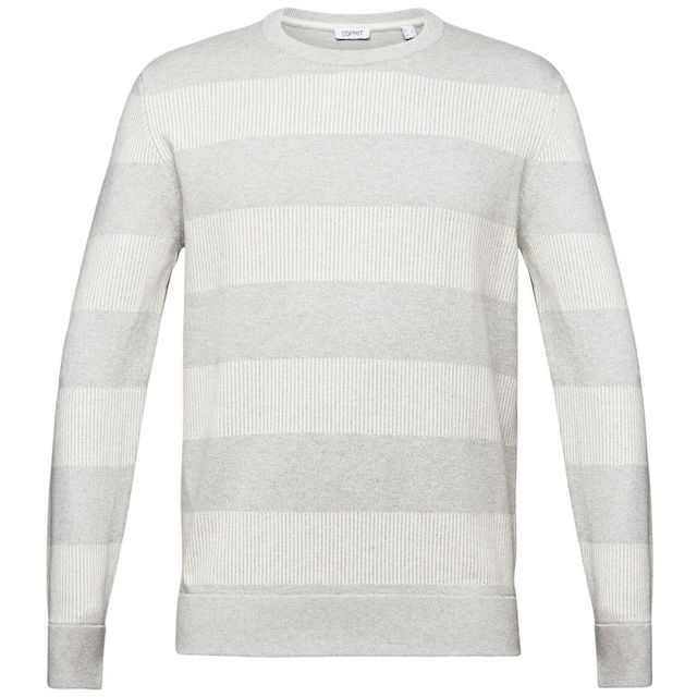 ESPRIT Megztinis vyrams, Pilka, Striped Rib-Knit Sweater 1