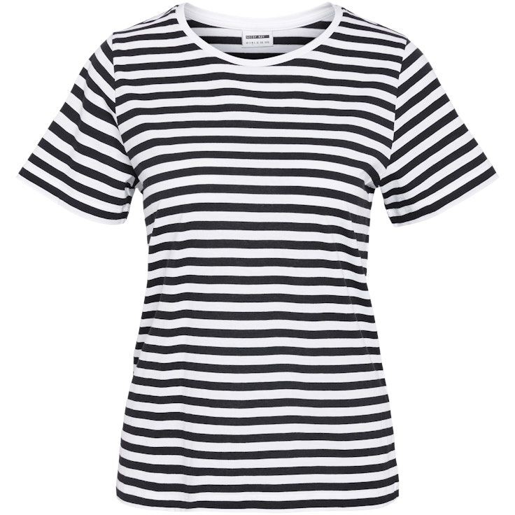 NOISY MAY Marškinėliai moterims, Balta, Nmstripe t-shirts 1