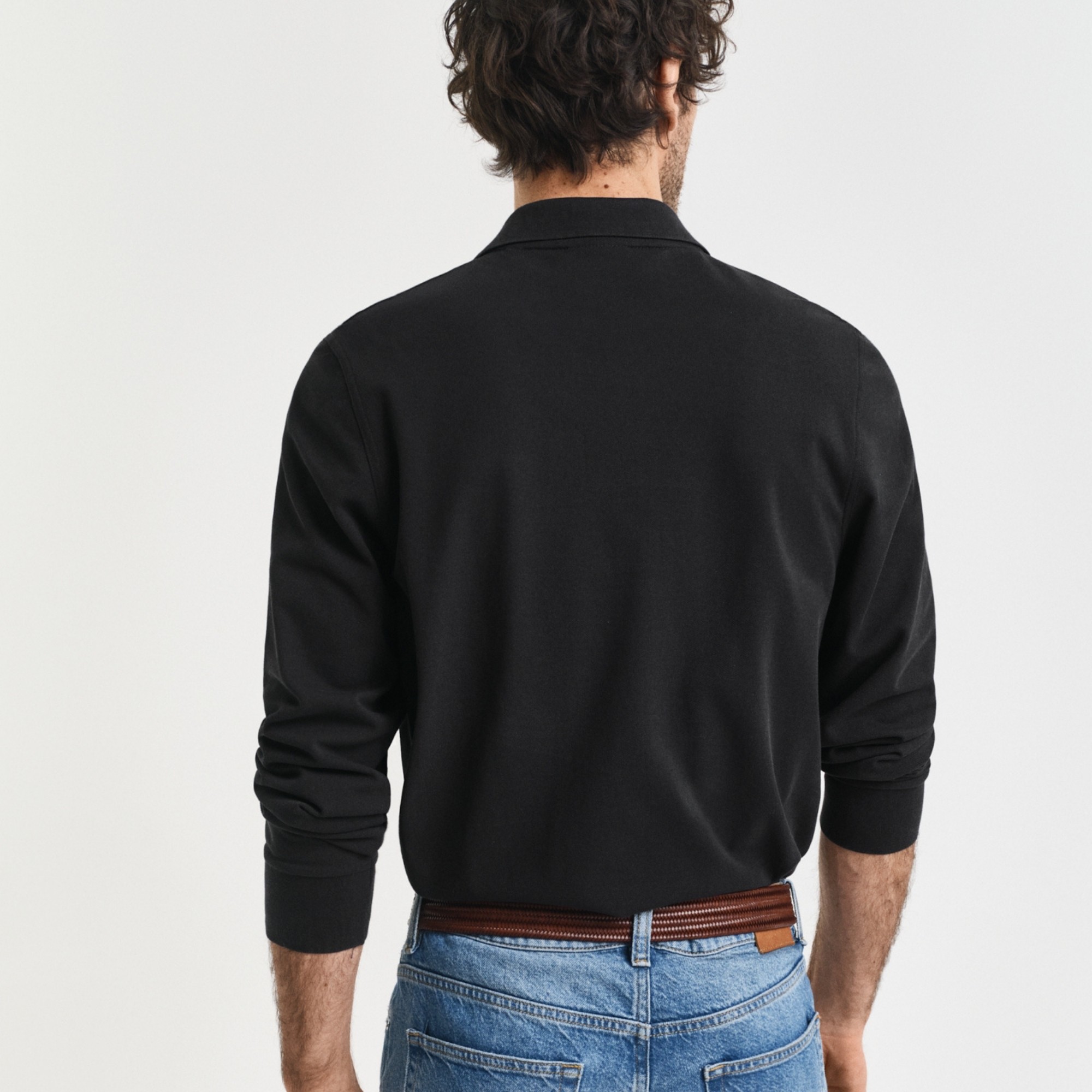 GANT Polo marškiniai ilgos rank. vyrams, Juoda, reg shield ls pique rugger 3