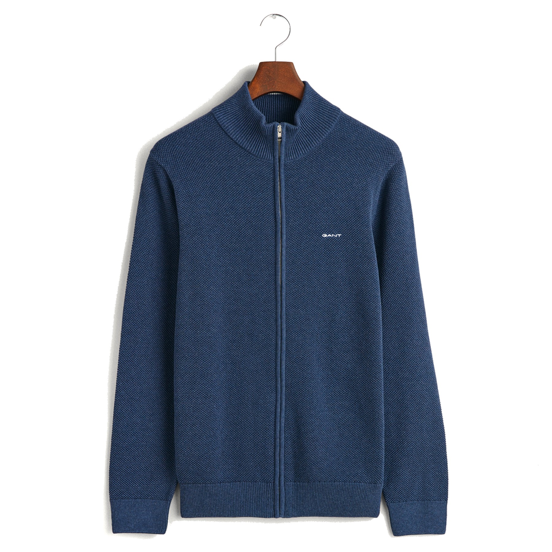 GANT Kardiganas vyrams, Mėlyna, COTTON PIQUE ZIP 1