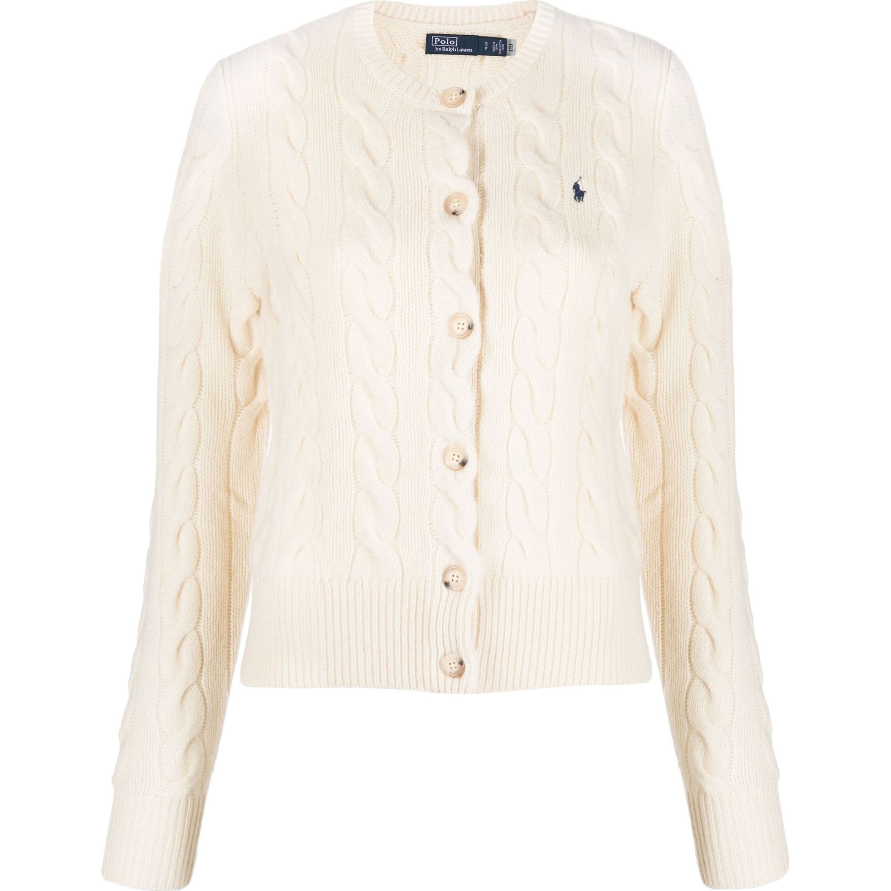 POLO RALPH LAUREN Kardiganas moterims, Balta, Long sleeve cardigan