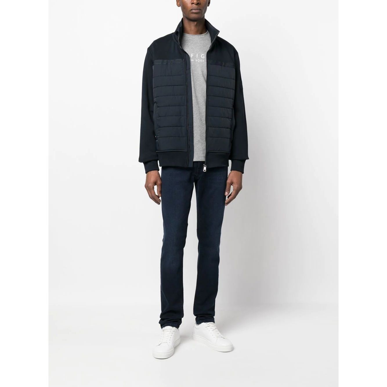 TOMMY HILFIGER Lengva striukė vyrams, Mėlyna, Mix media tape zip through 2