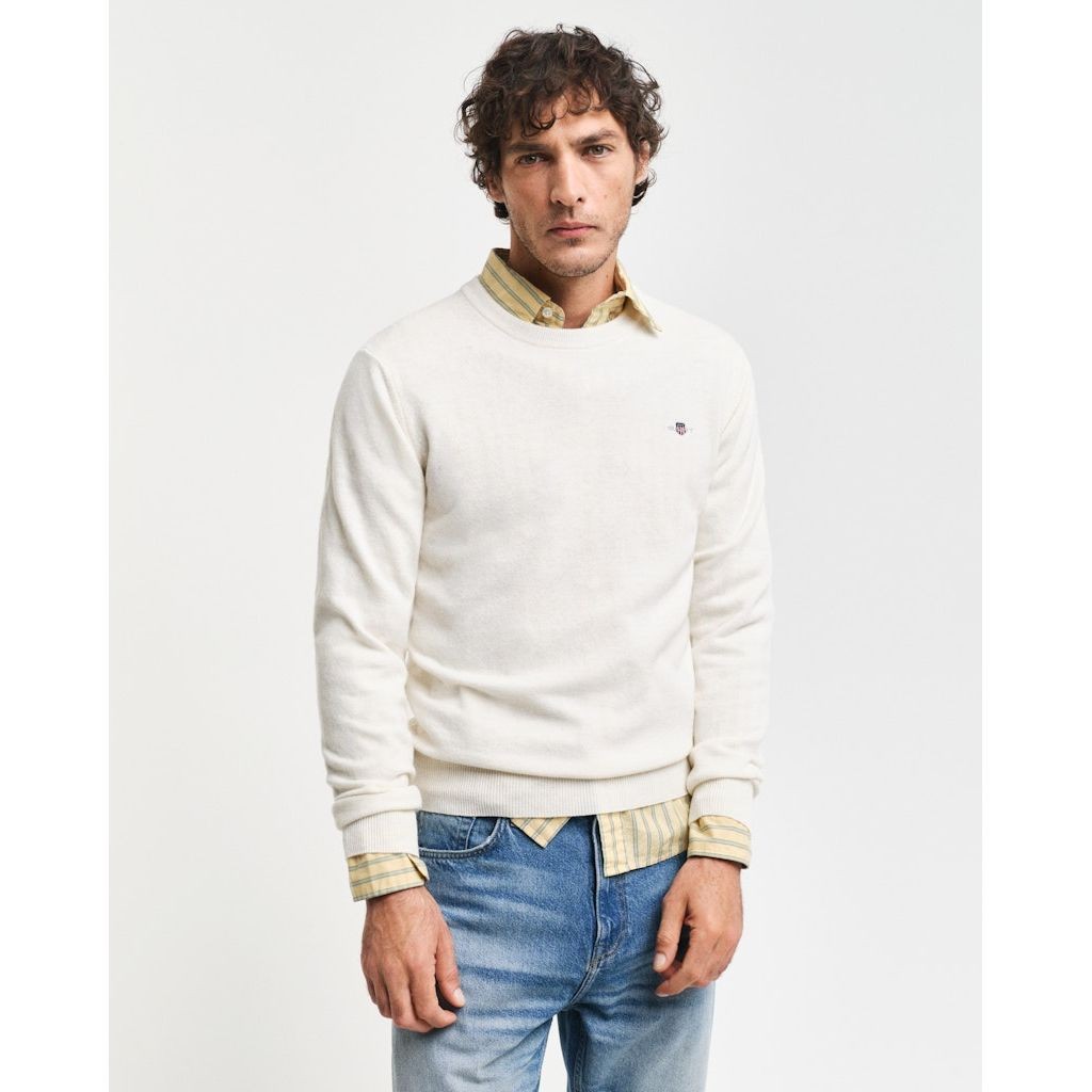 GANT Megztinis vyrams, Smėlio, Superfine lambswool sweater 2