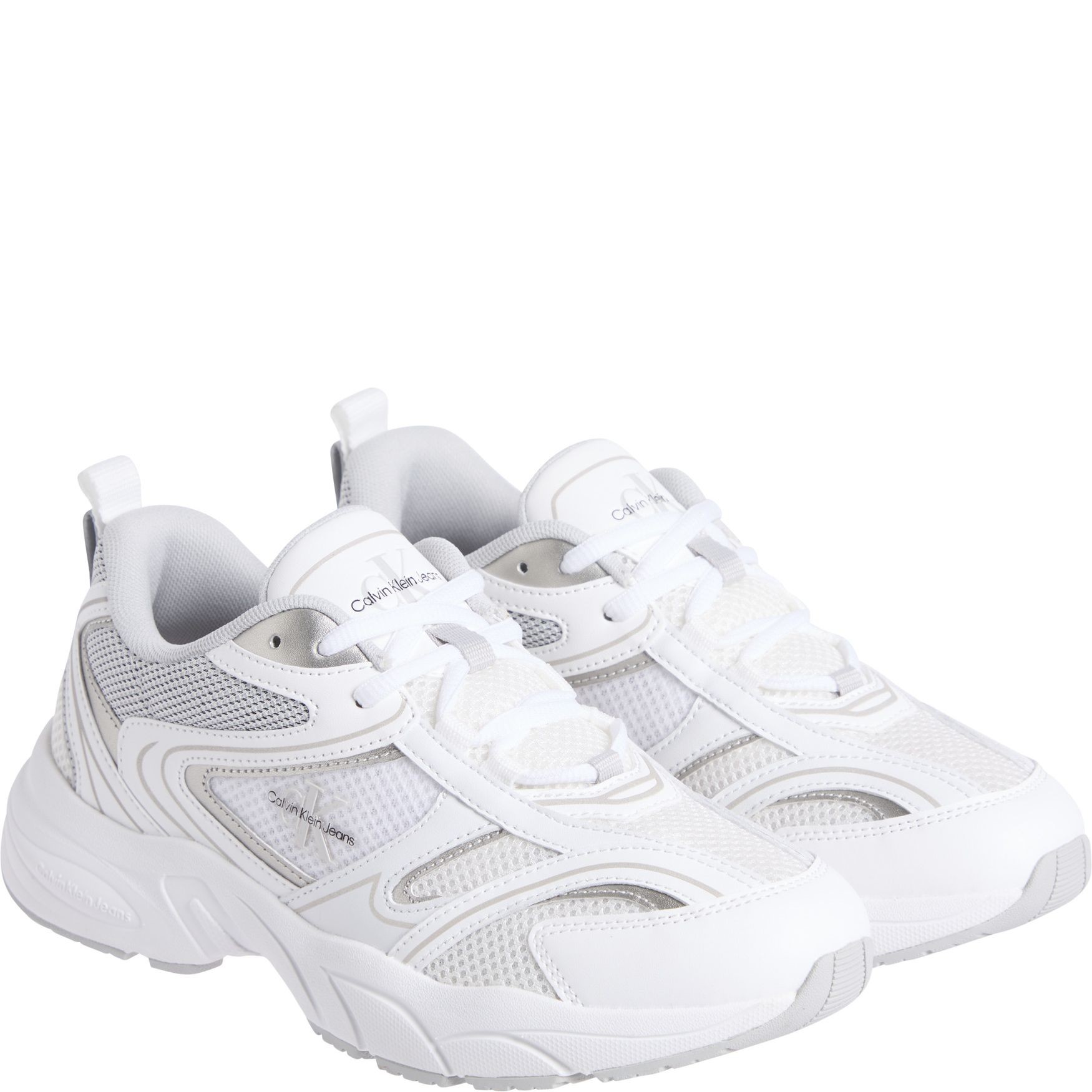 CALVIN KLEIN JEANS Laisvalaikio bateliai moterims, Balta, Retro tennis mesh sneaker 1
