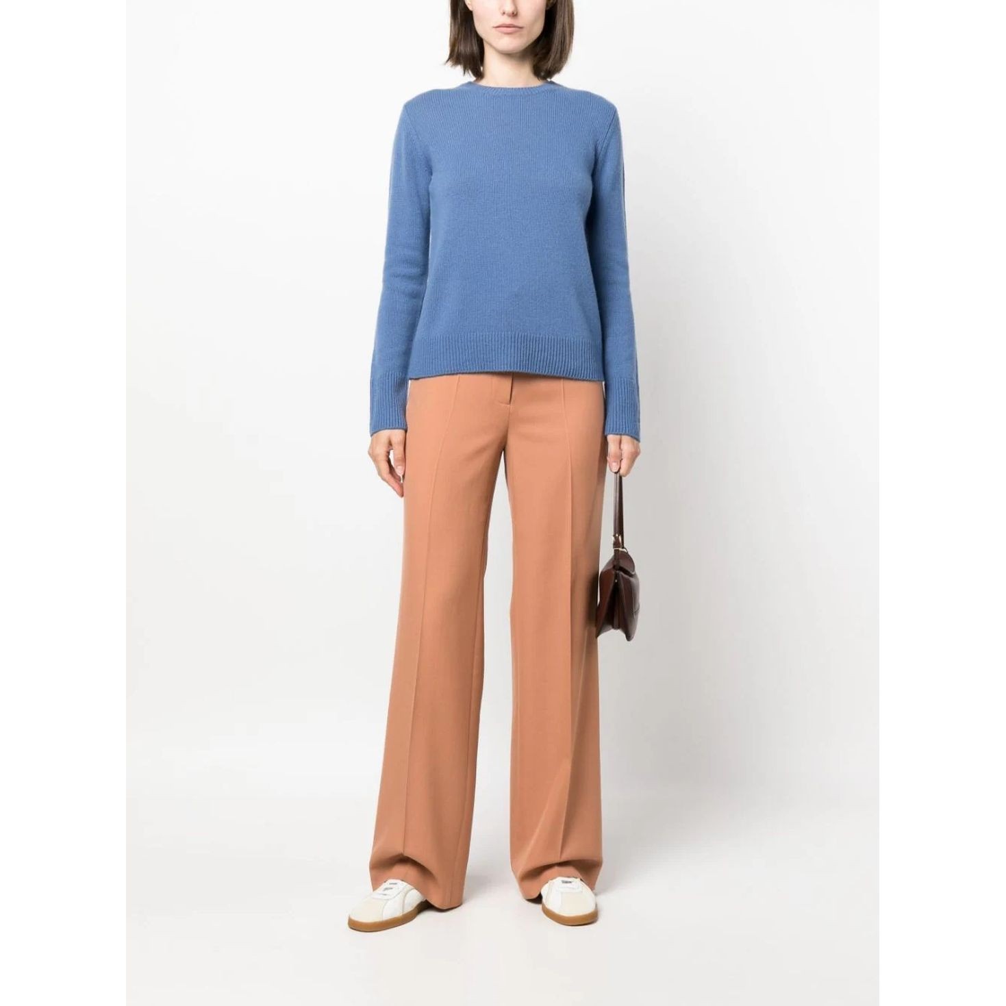 VINCE Marškinėliai ilgom. rankovėmis moterims, Mėlyna, Classic crew neck t-shirt 2