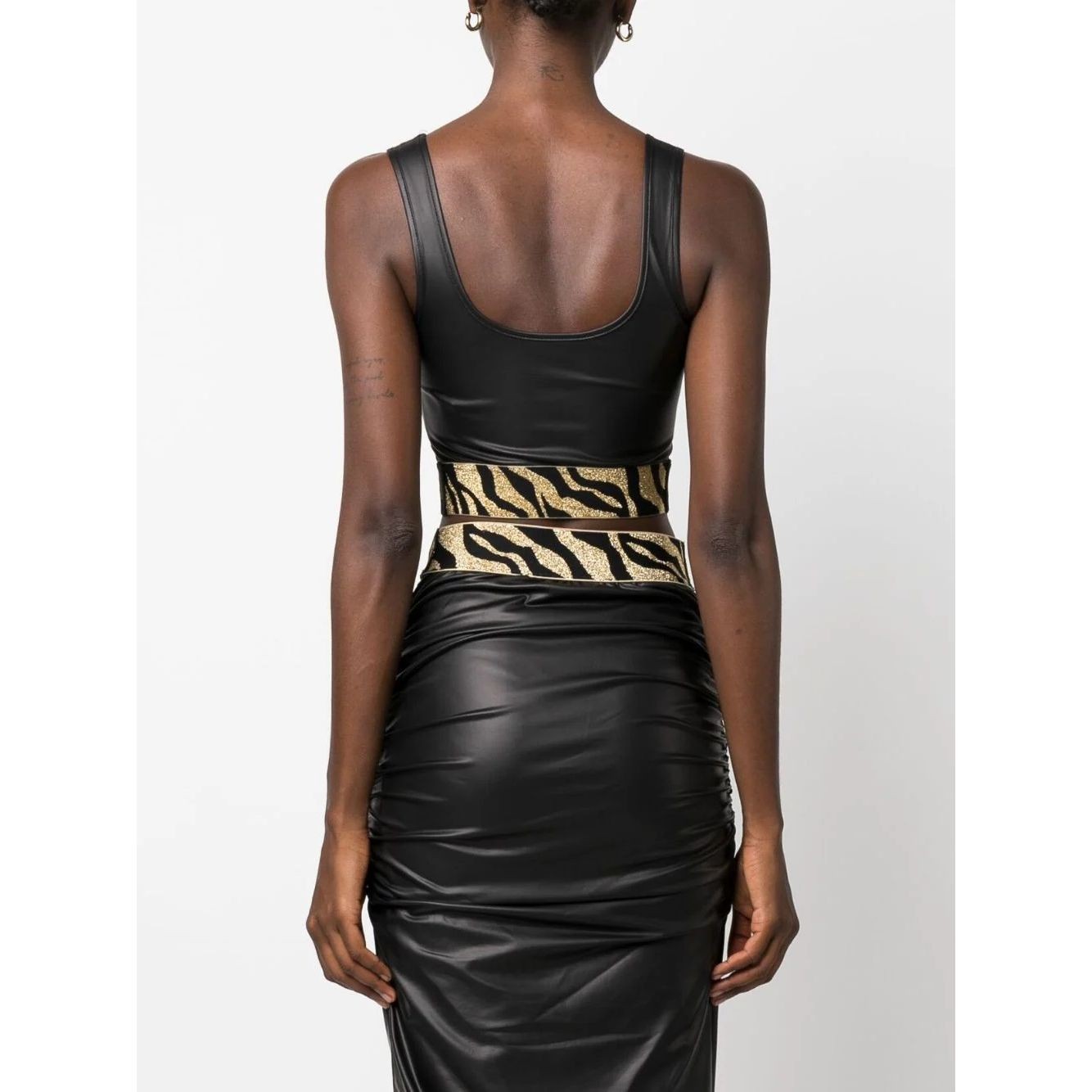 JUST CAVALLI Marškiniai be rankovių moterims, Juoda, Short sleeve top 3