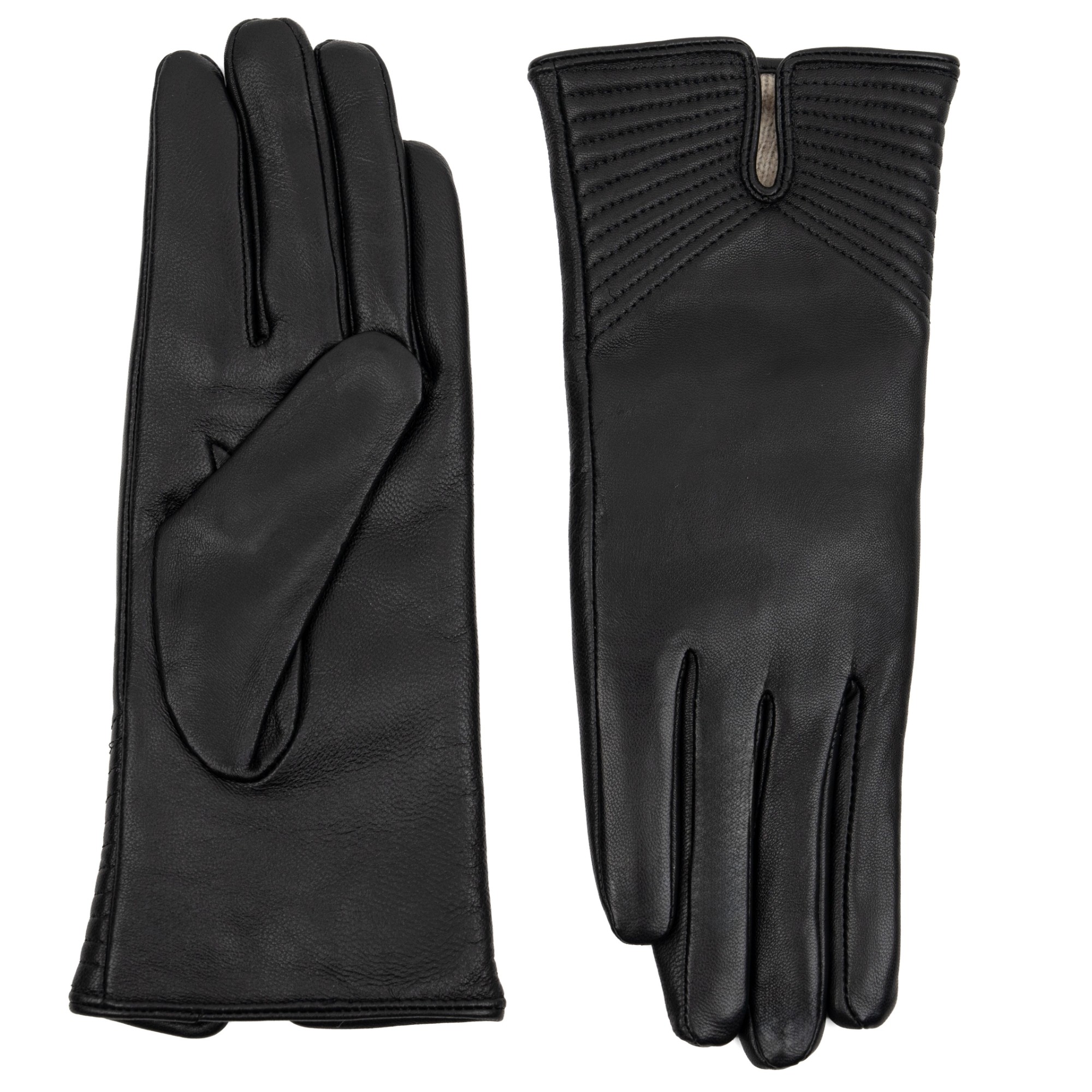 FRANCESCO GIRARDI Pirštuotos pirštinės moterims, Juoda, Gloves 1