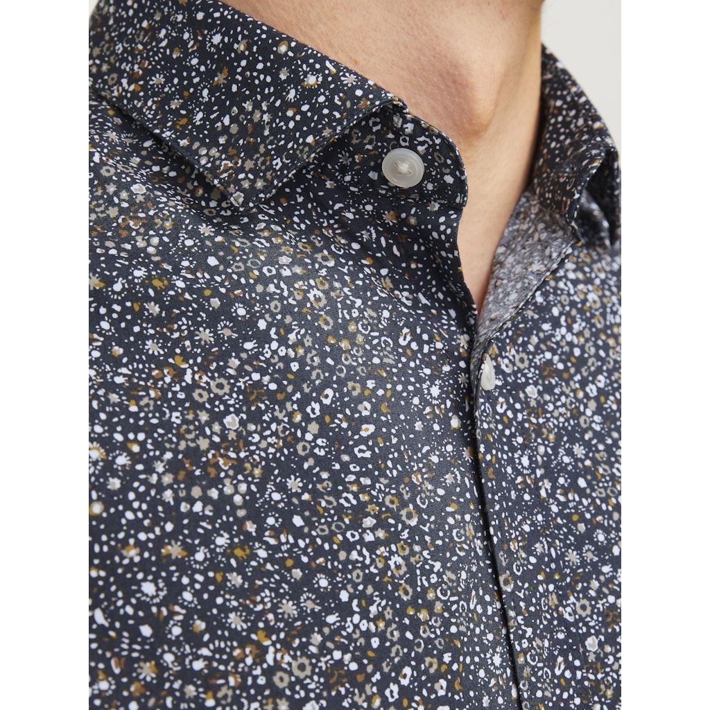 JACK & JONES Marškiniai ilgomis rankovėmis vyrams, Marga, Black pool stretch 3