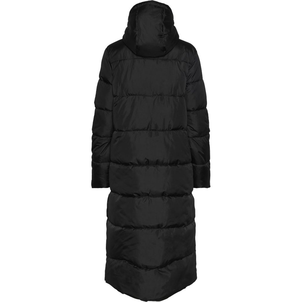 PIECES Pūkinis paltas moterims, Juoda, Maddie long puffer jacket 2