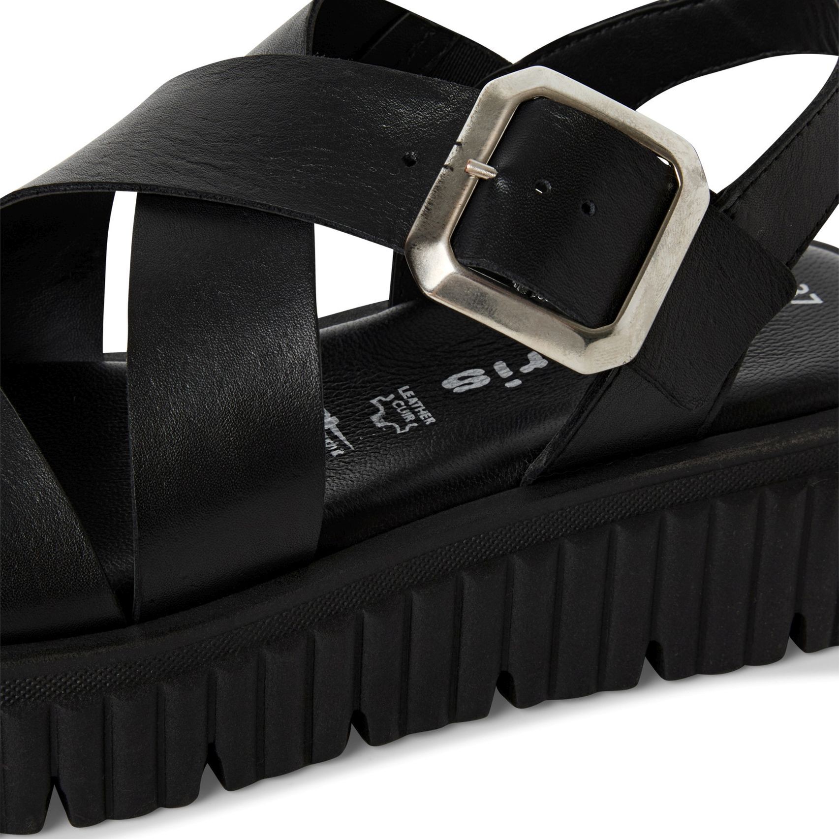 TAMARIS Basutės moterims, Juoda, Wedge/plat sand 6