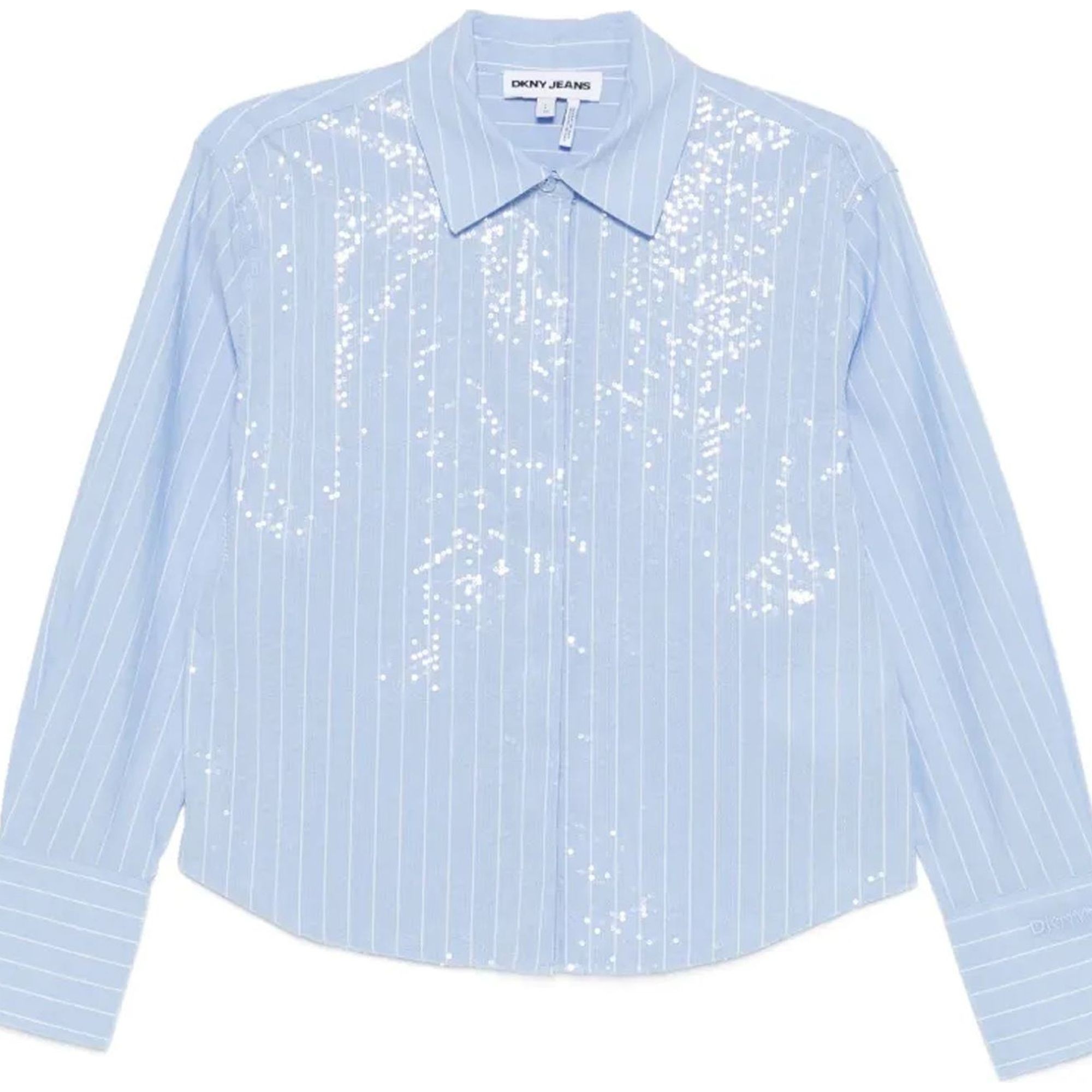 DKNY Marškiniai trump. rankovėmis moterims, Mėlyna, Long sleeve poplin shirts 1