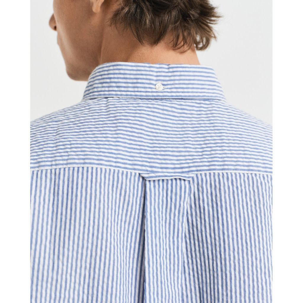 GANT Marškiniai ilgomis rankovėmis vyrams, Mėlyna, Reg seesucker stripe shirt 4