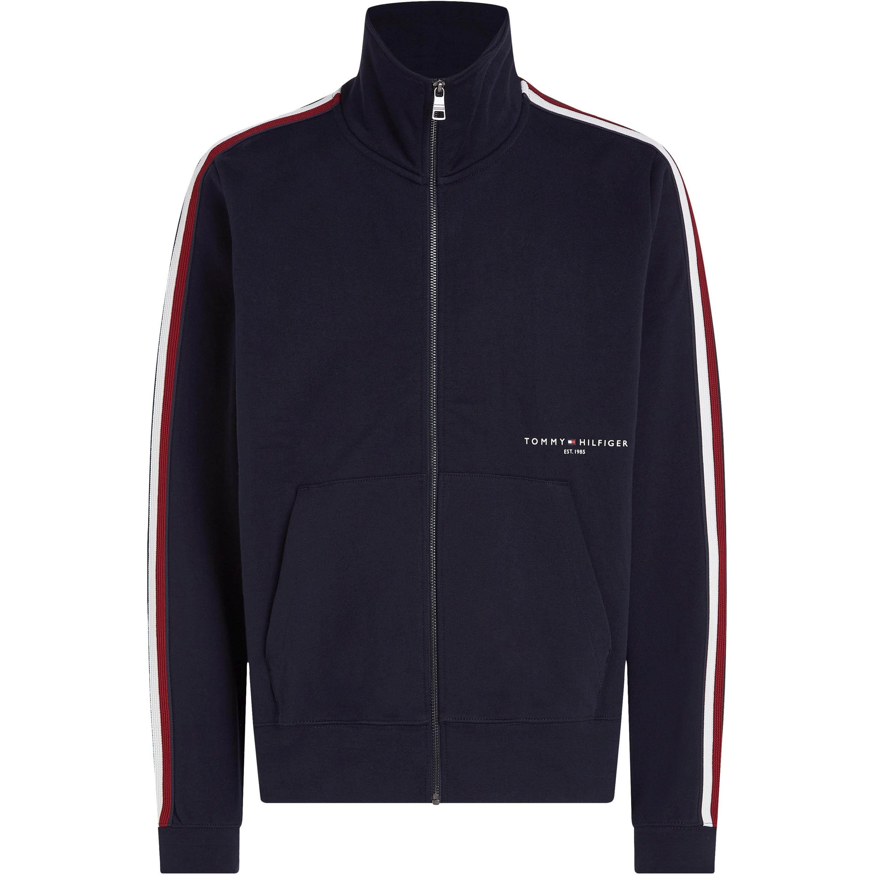 TOMMY HILFIGER Lengva striukė vyrams, Mėlyna, Global stripe tape zip jacket 1