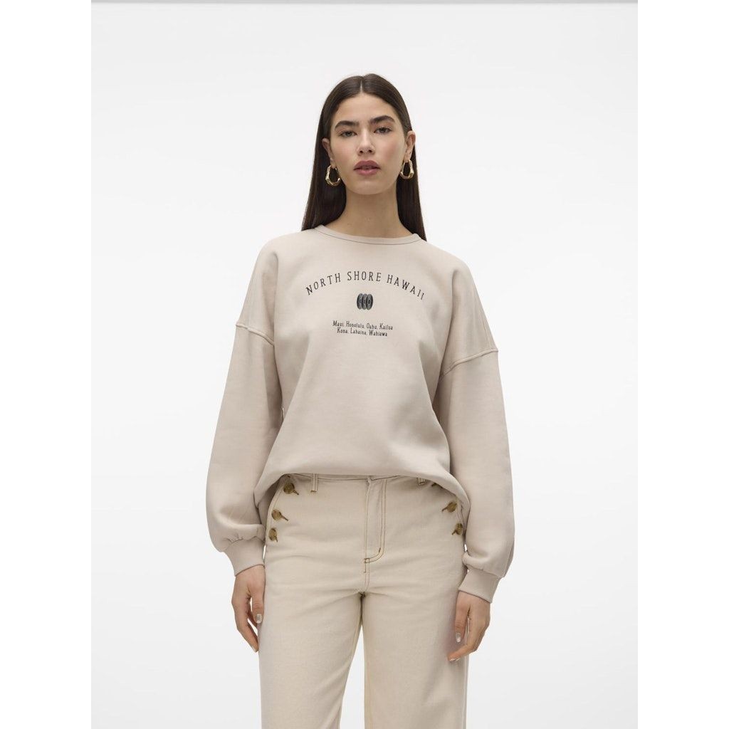 VERO MODA Sportinis nertinis moterims, Balta, Vmmaly sweatshirt 2