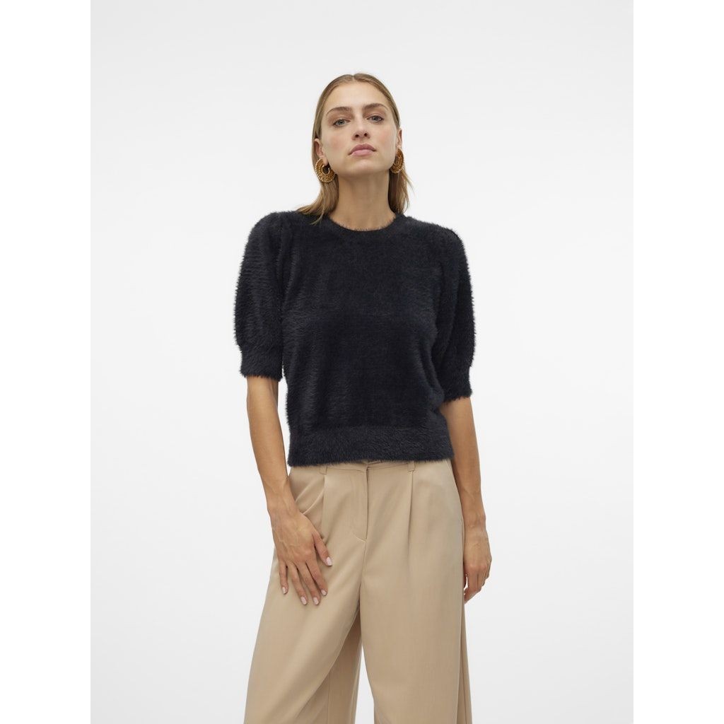 VERO MODA Megzta palaidinė moterims, Juoda, Alina o-neck pullover boo 2