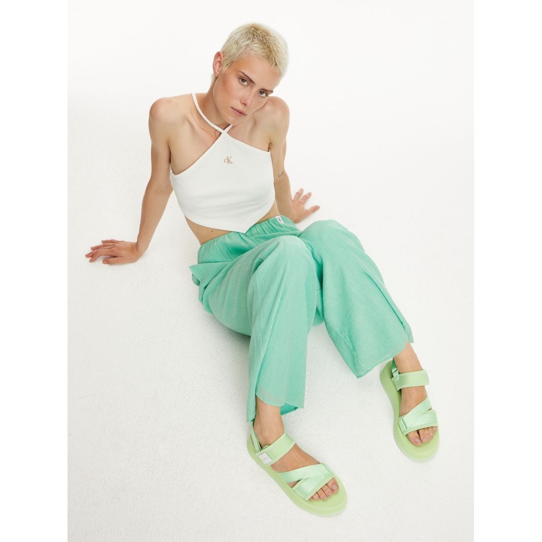 CALVIN KLEIN JEANS Basutės moterims, Žalia, Prefresato sandal badge, CALVIN KLEIN JEANS 6