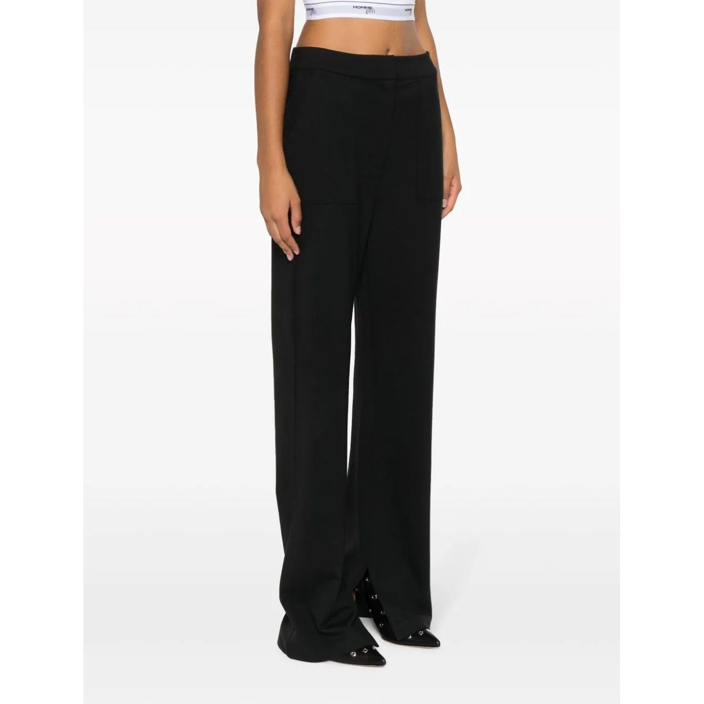 CALVIN KLEIN JEANS Laisvalaikio kelnės moterims, Juoda, Milano pant 2