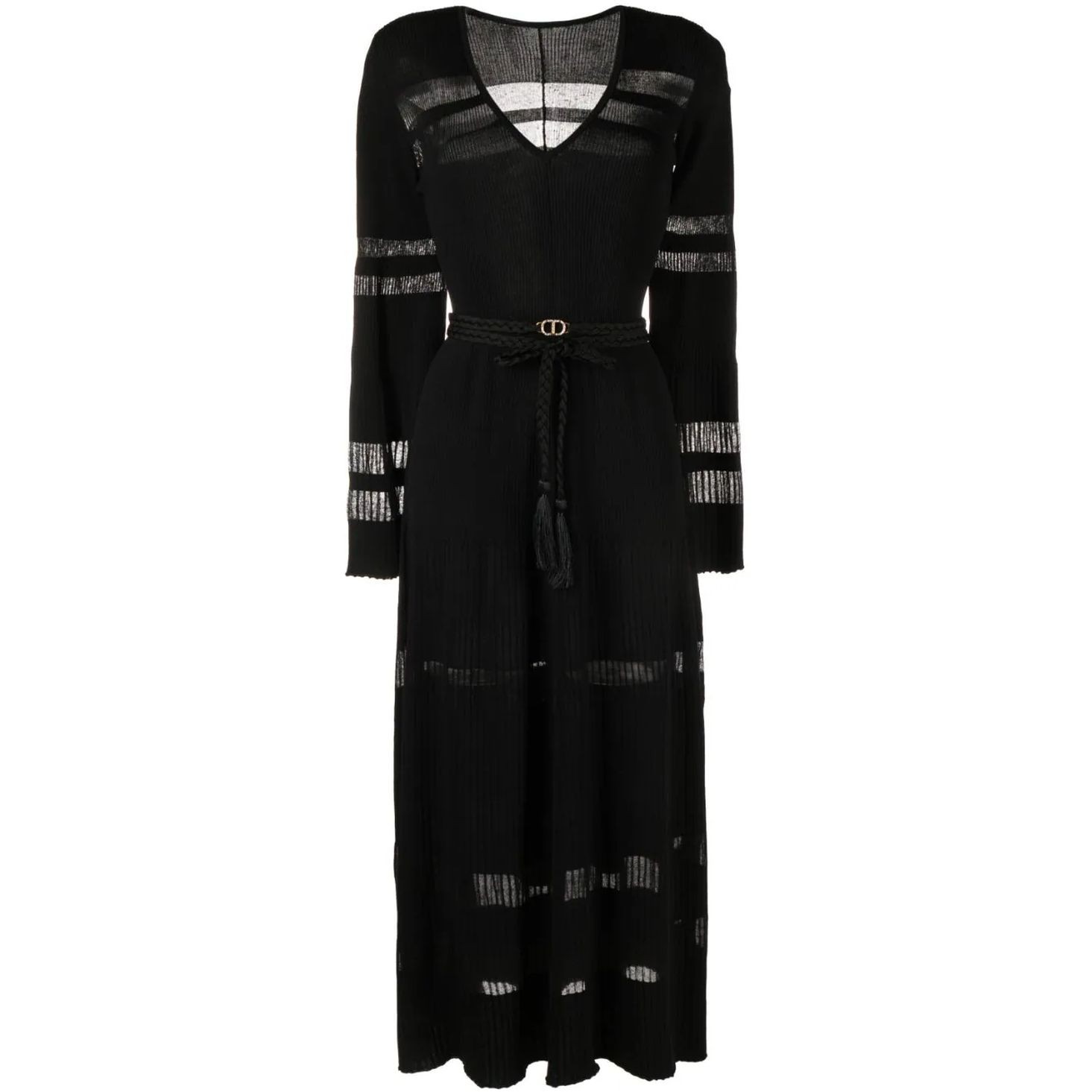 TWINSET Maxi suknelė moterims, Juoda, V-neck maxi dress 1