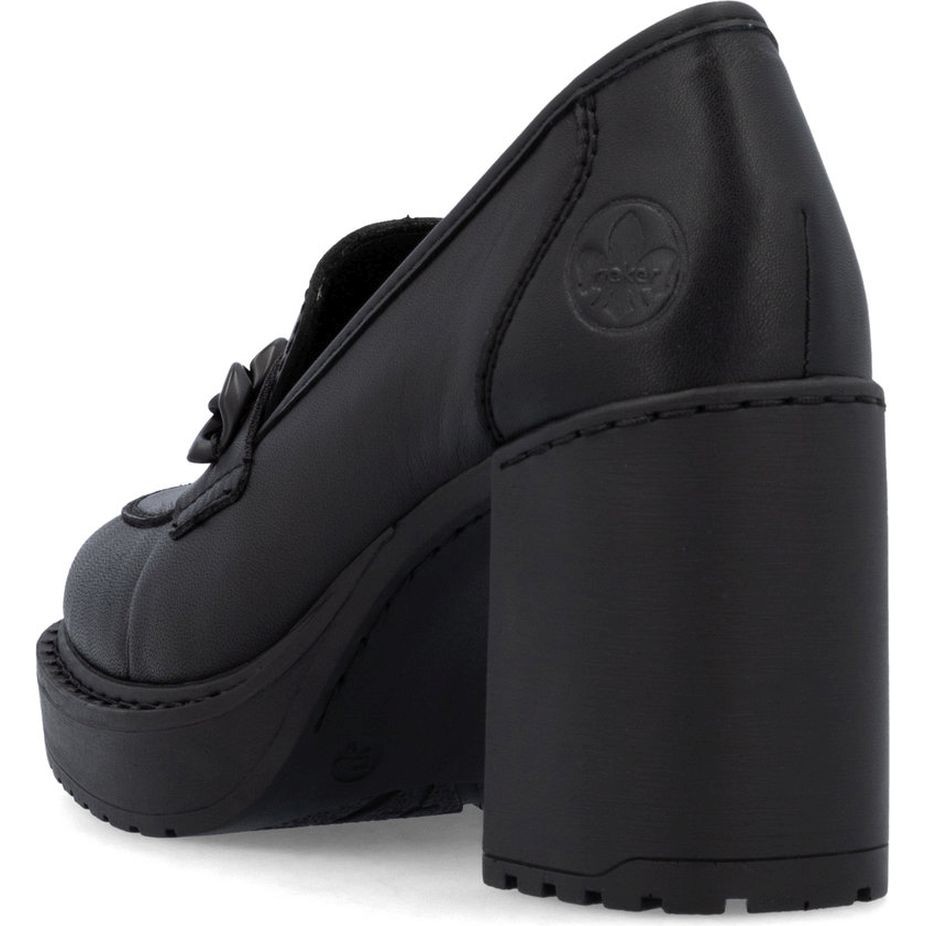 RIEKER Loaferiai moterims, Juoda, Pumped loafer 4