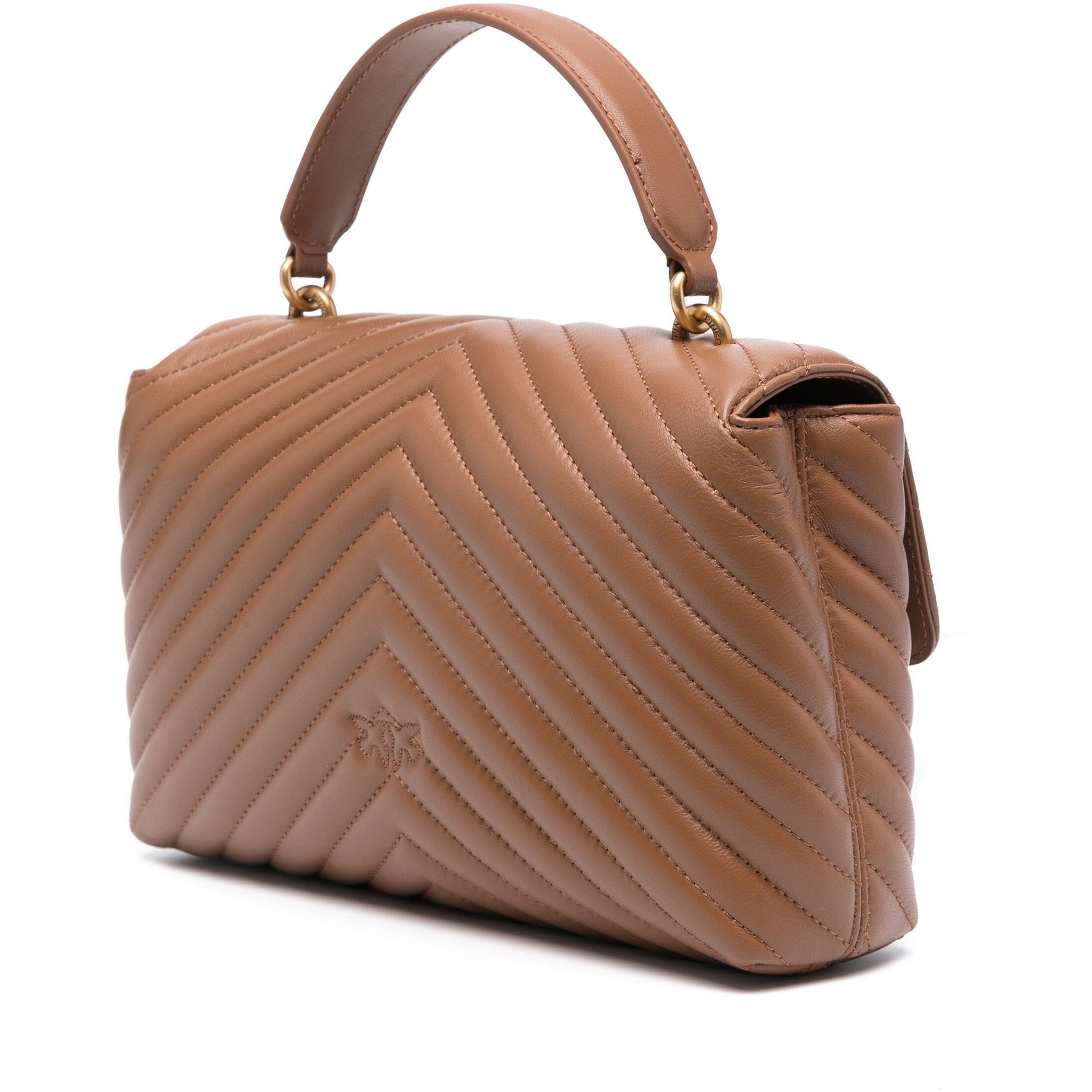 PINKO Pirkinių krepšys moterims, Ruda, Love lady puff tote bag 2