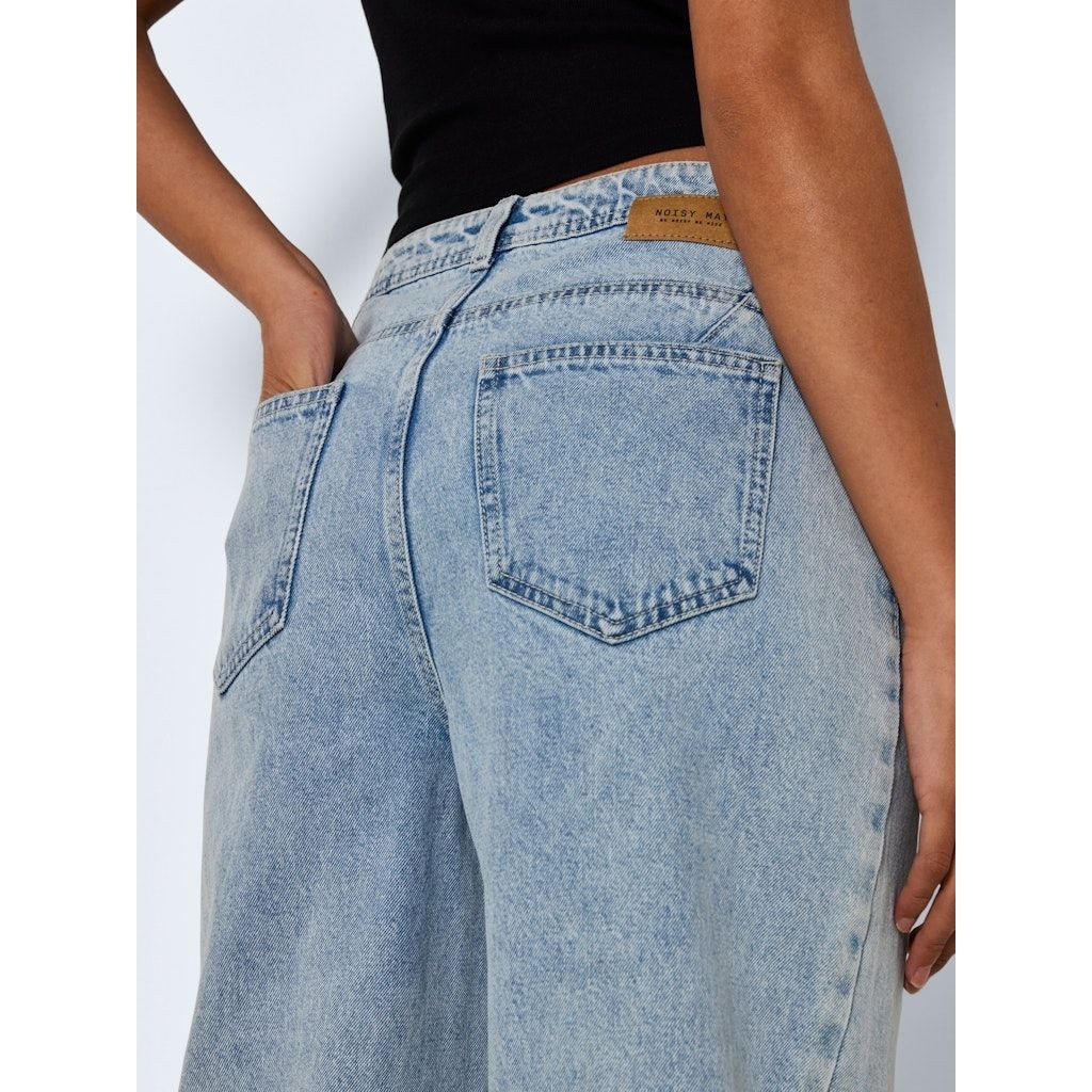 NOISY MAY Tiesūs džinsai moterims, Mėlyna, NMDREW HW WIDE LEG JE 8
